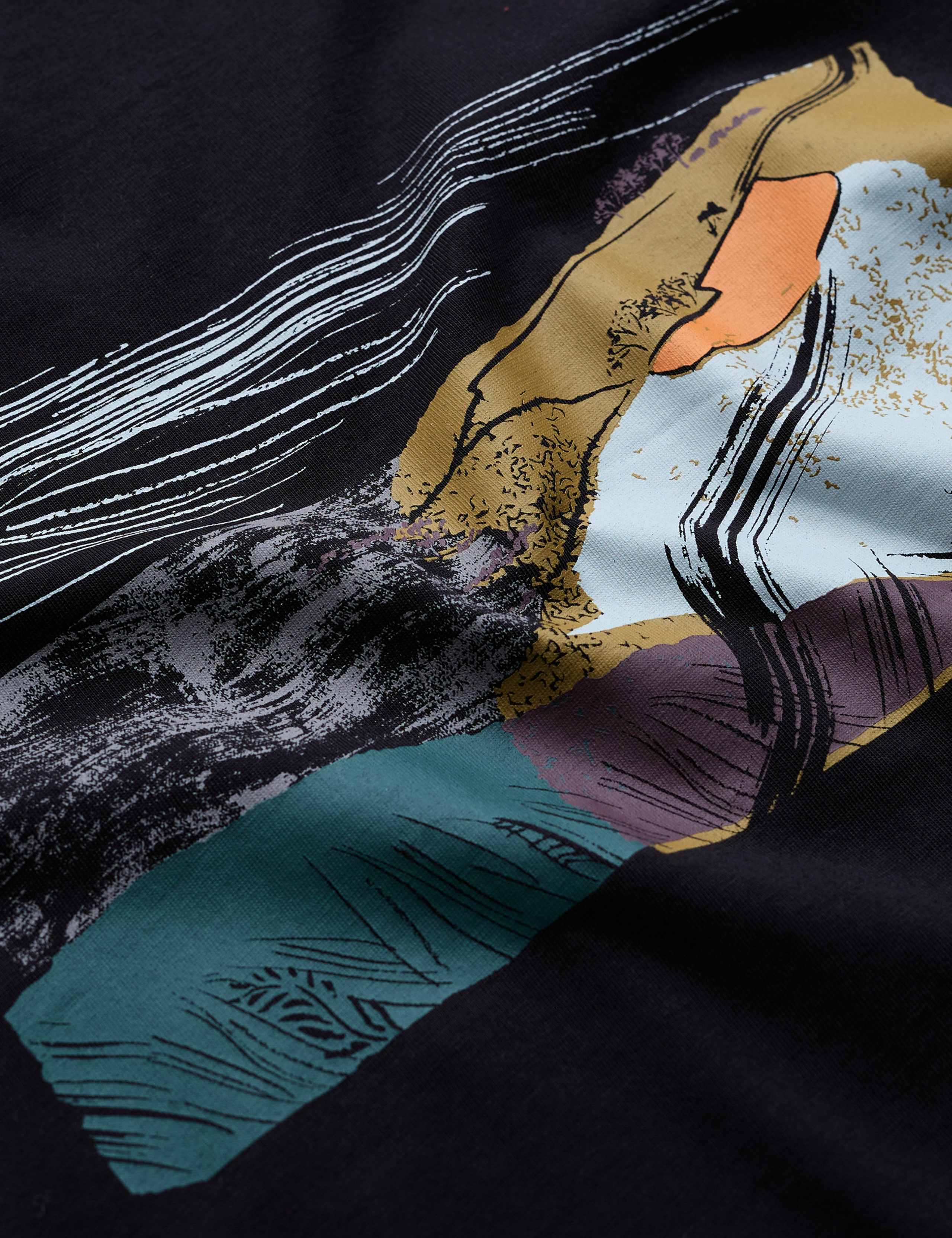 Pure Cotton Print Crew Neck Short Sleeve T-Shirt 4 of 5