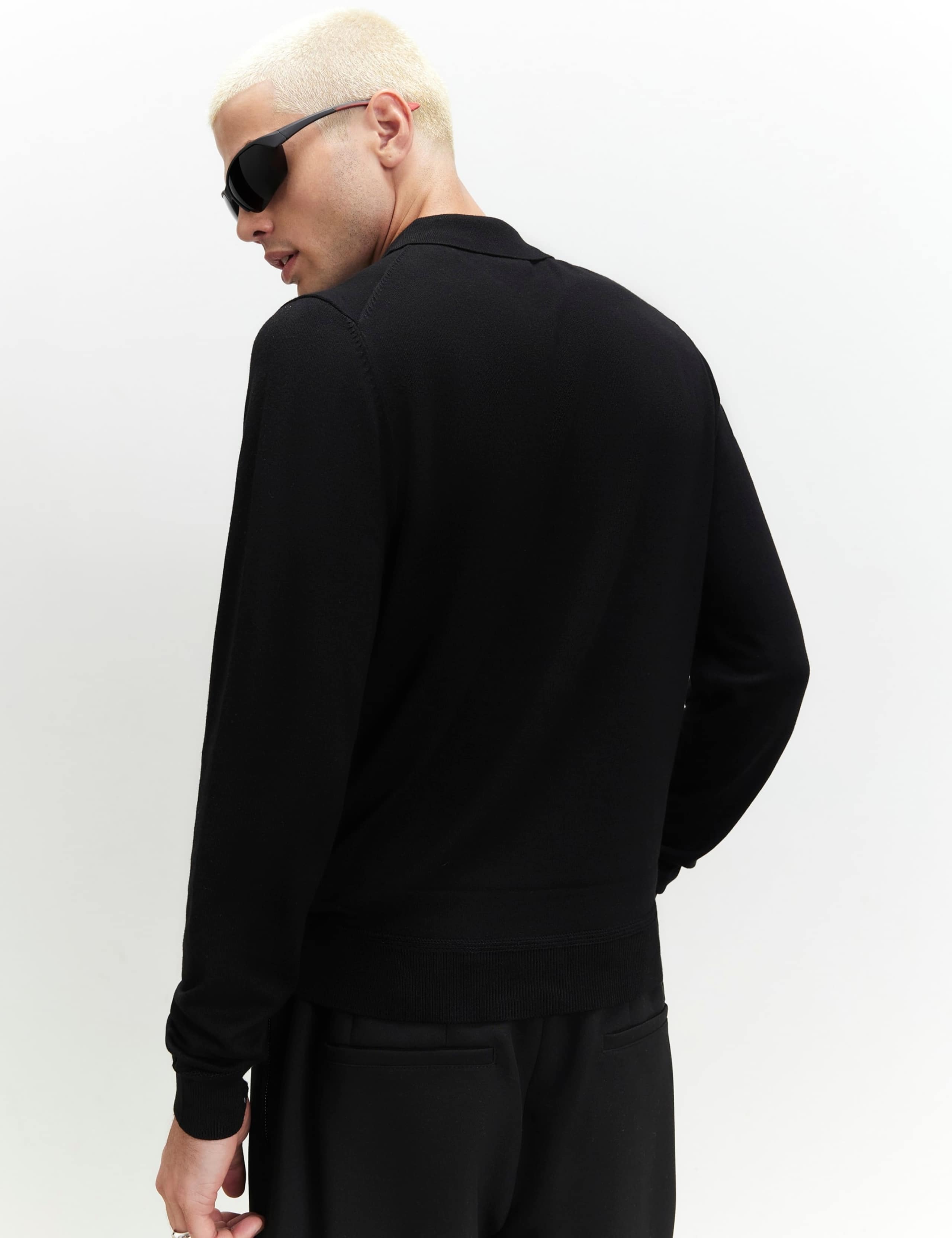 Slim Fit Zip Up Long Sleeve Polo Shirt 3 of 6