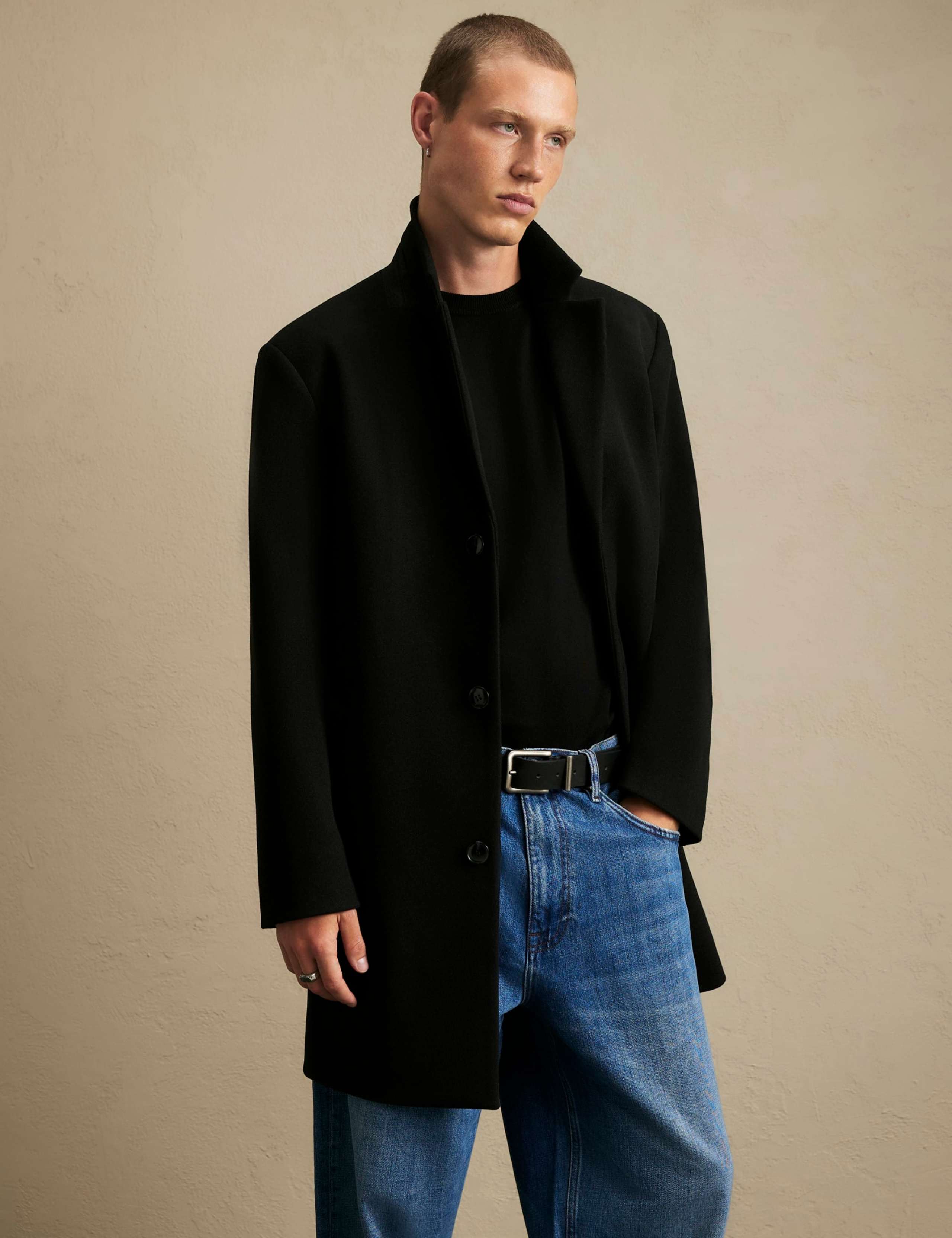 Faux Wool Single Breasted Overcoat 1 of 6