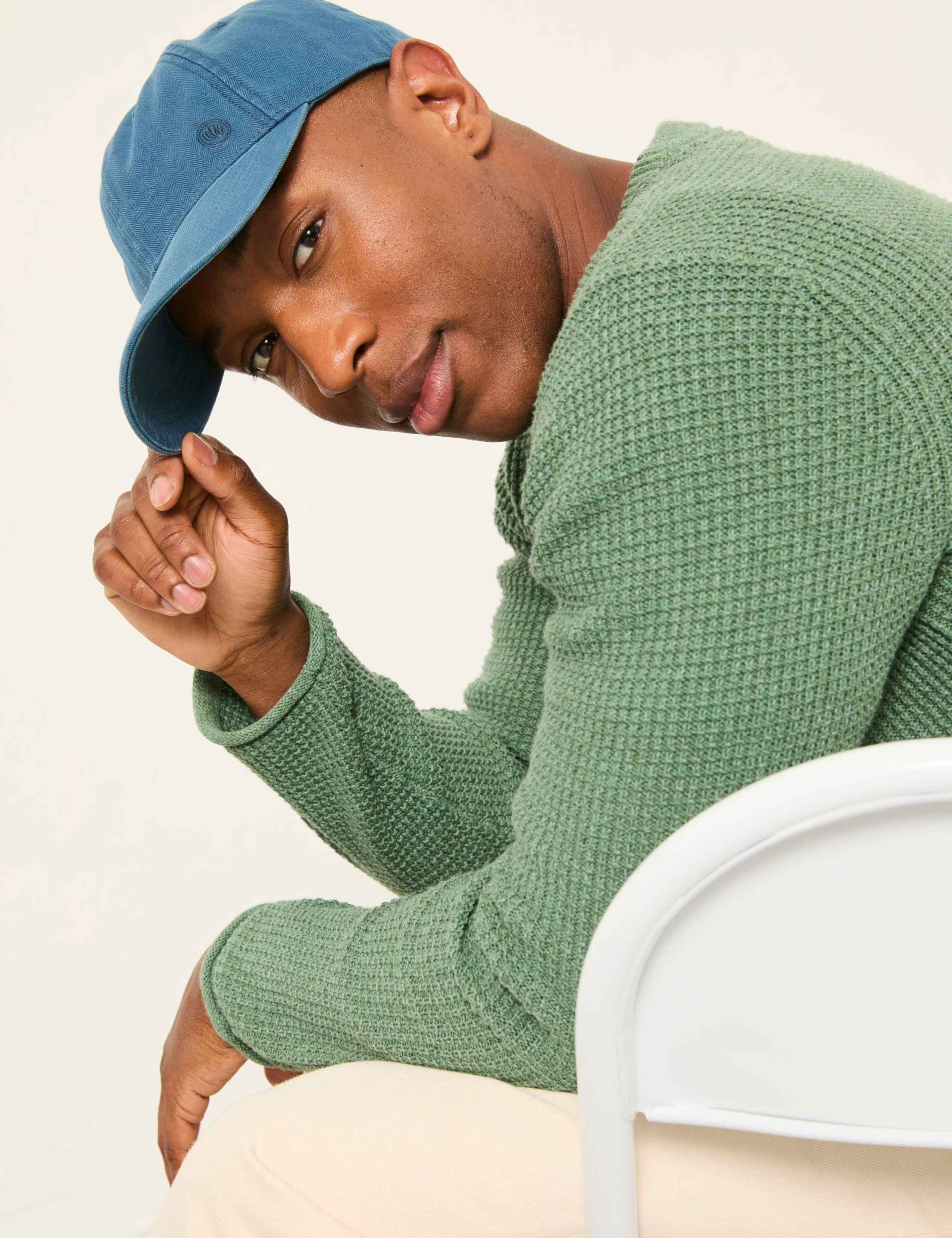 Pure Cotton Textured Crew Neck Jumper 4 of 6