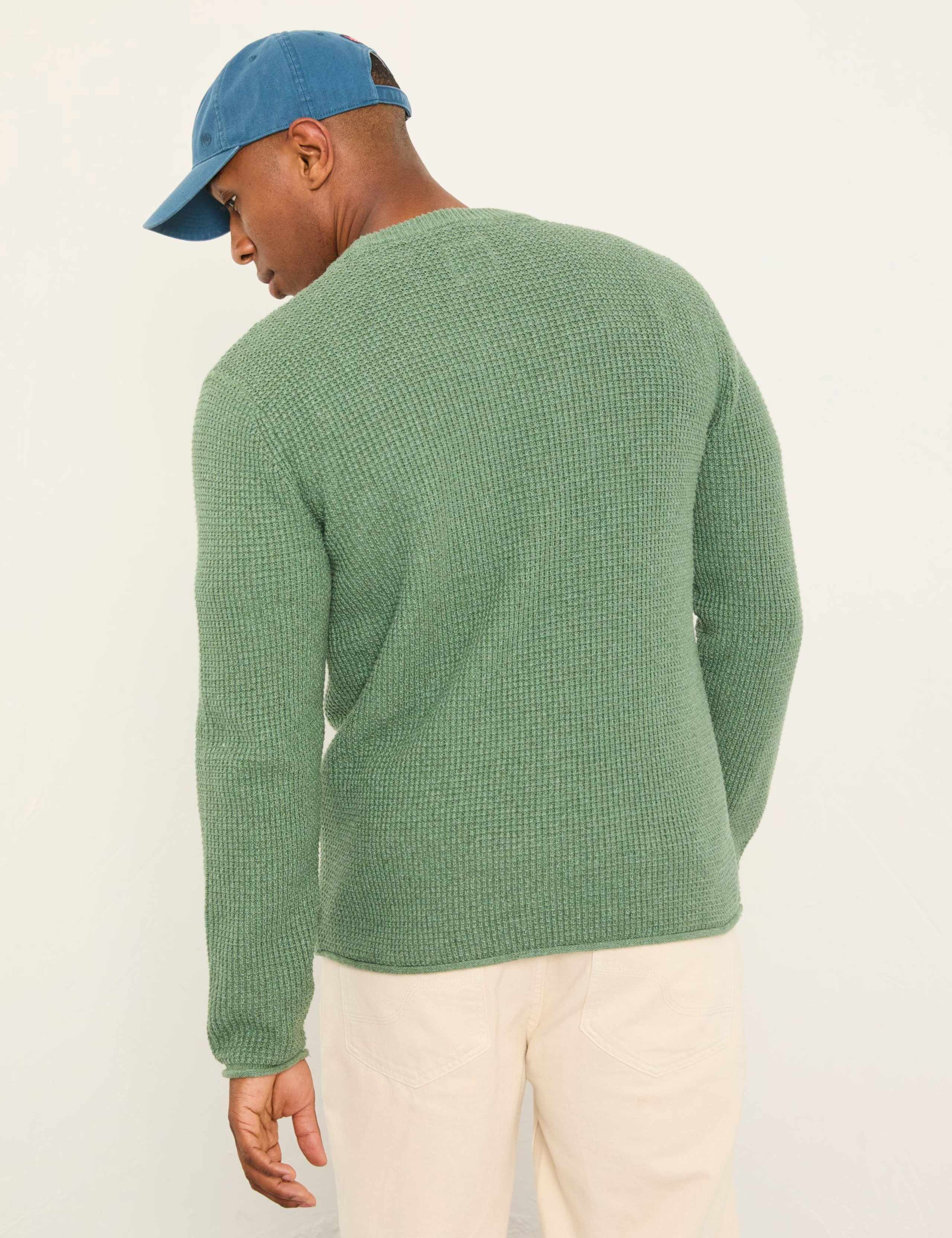 Pure Cotton Textured Crew Neck Jumper 5 of 6