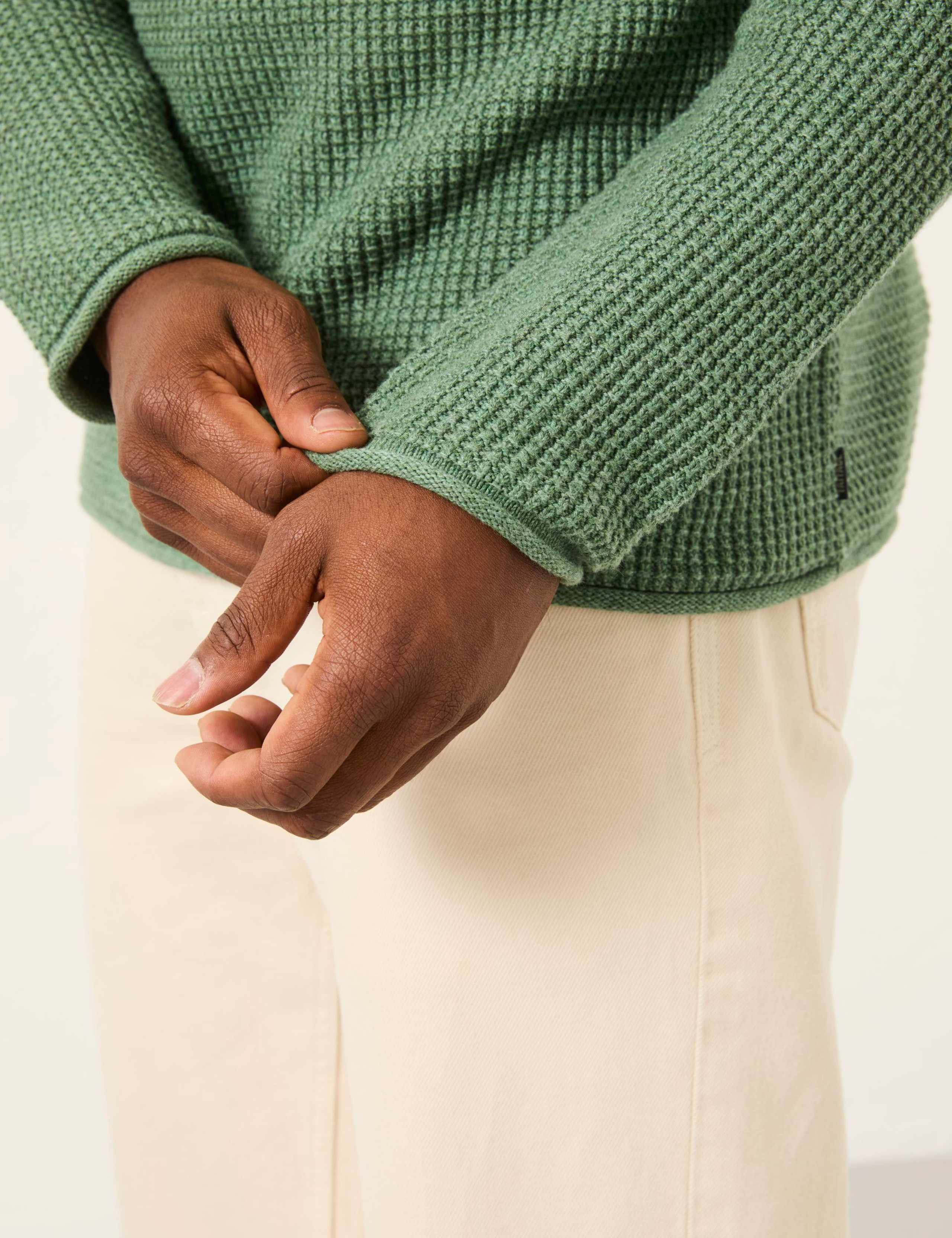 Pure Cotton Textured Crew Neck Jumper 6 of 6