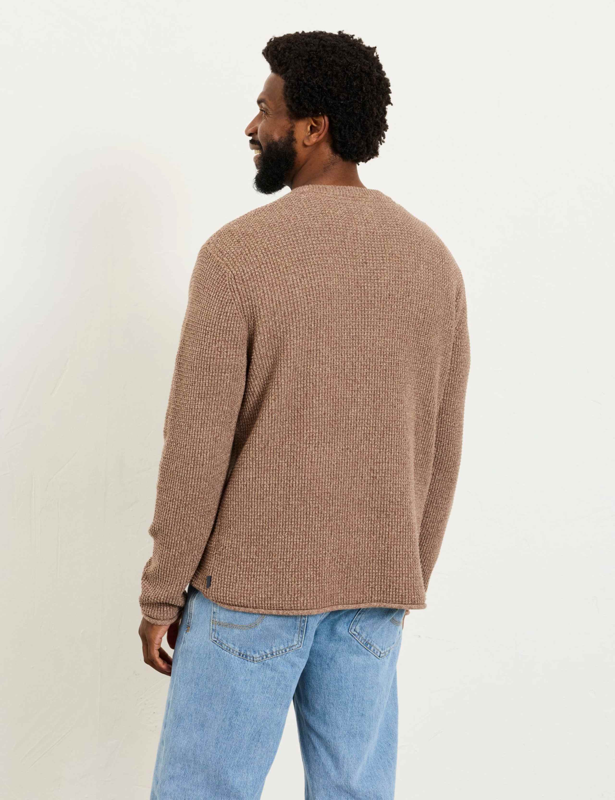 Pure Cotton Textured Crew Neck Jumper 6 of 6