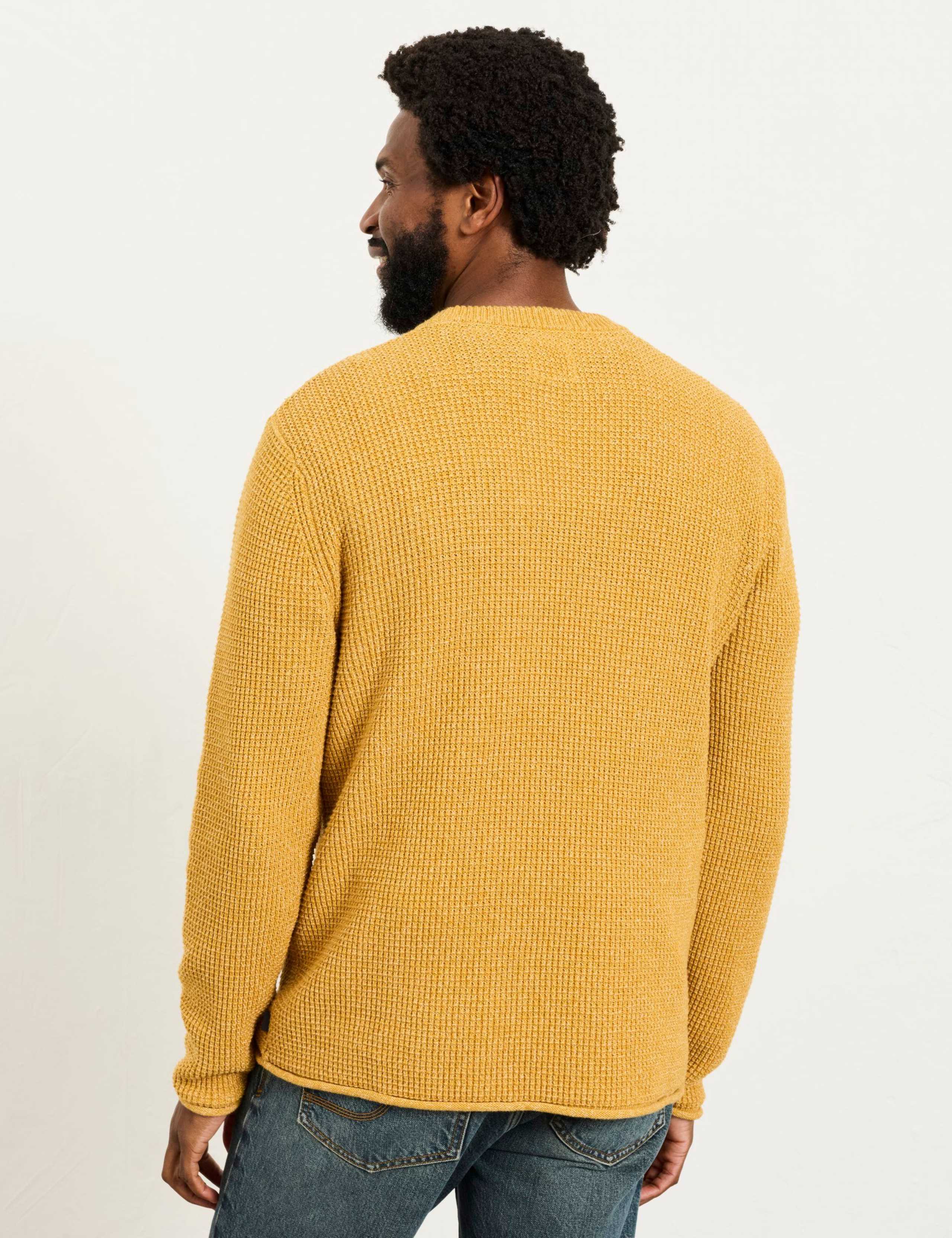 Pure Cotton Textured Crew Neck Jumper 3 of 6