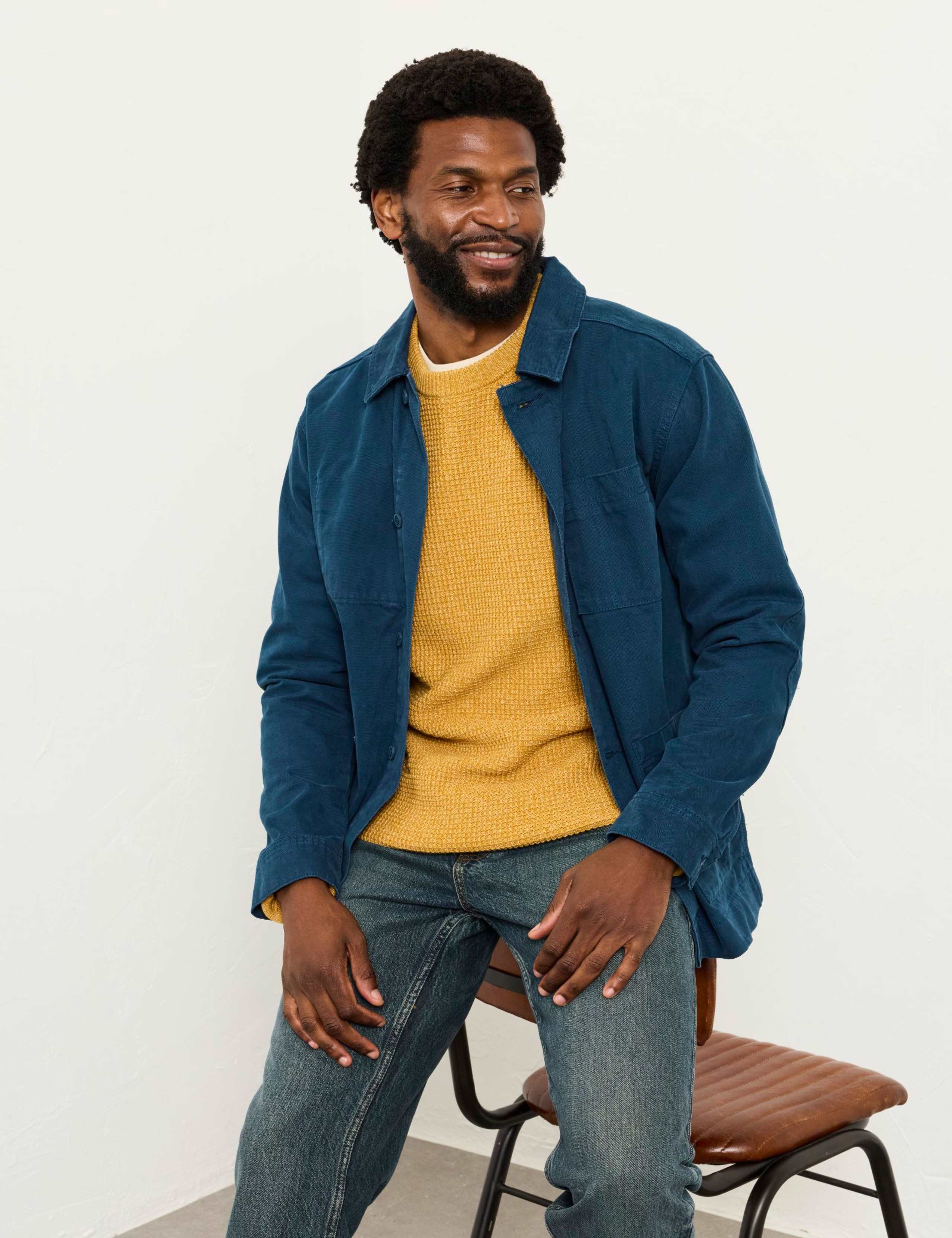 Pure Cotton Textured Crew Neck Jumper 4 of 6