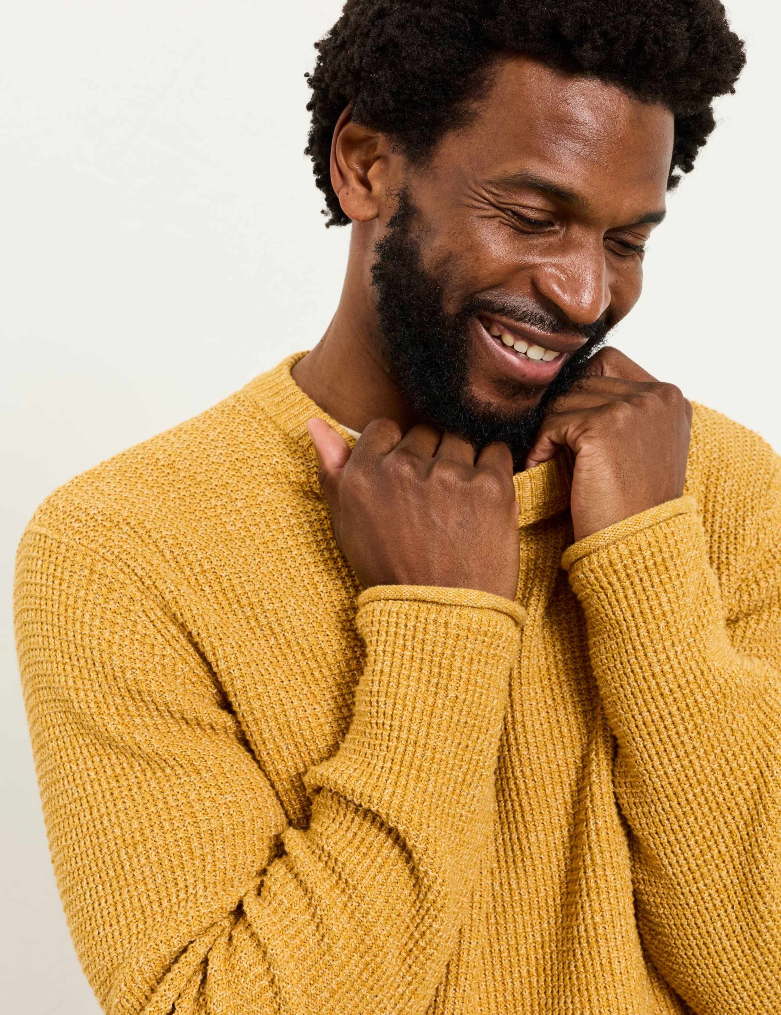 Pure Cotton Textured Crew Neck Jumper 5 of 6