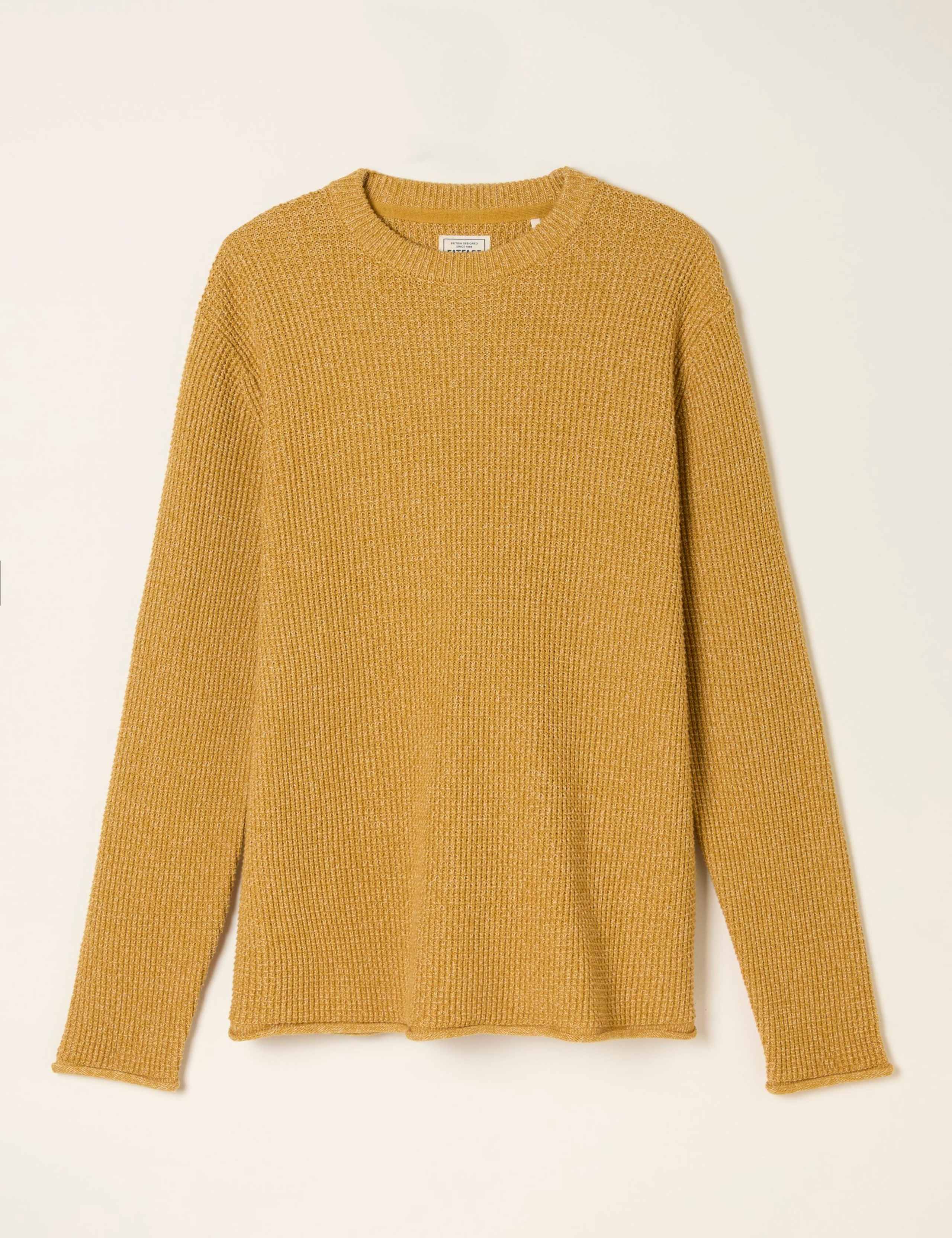 Pure Cotton Textured Crew Neck Jumper 2 of 6