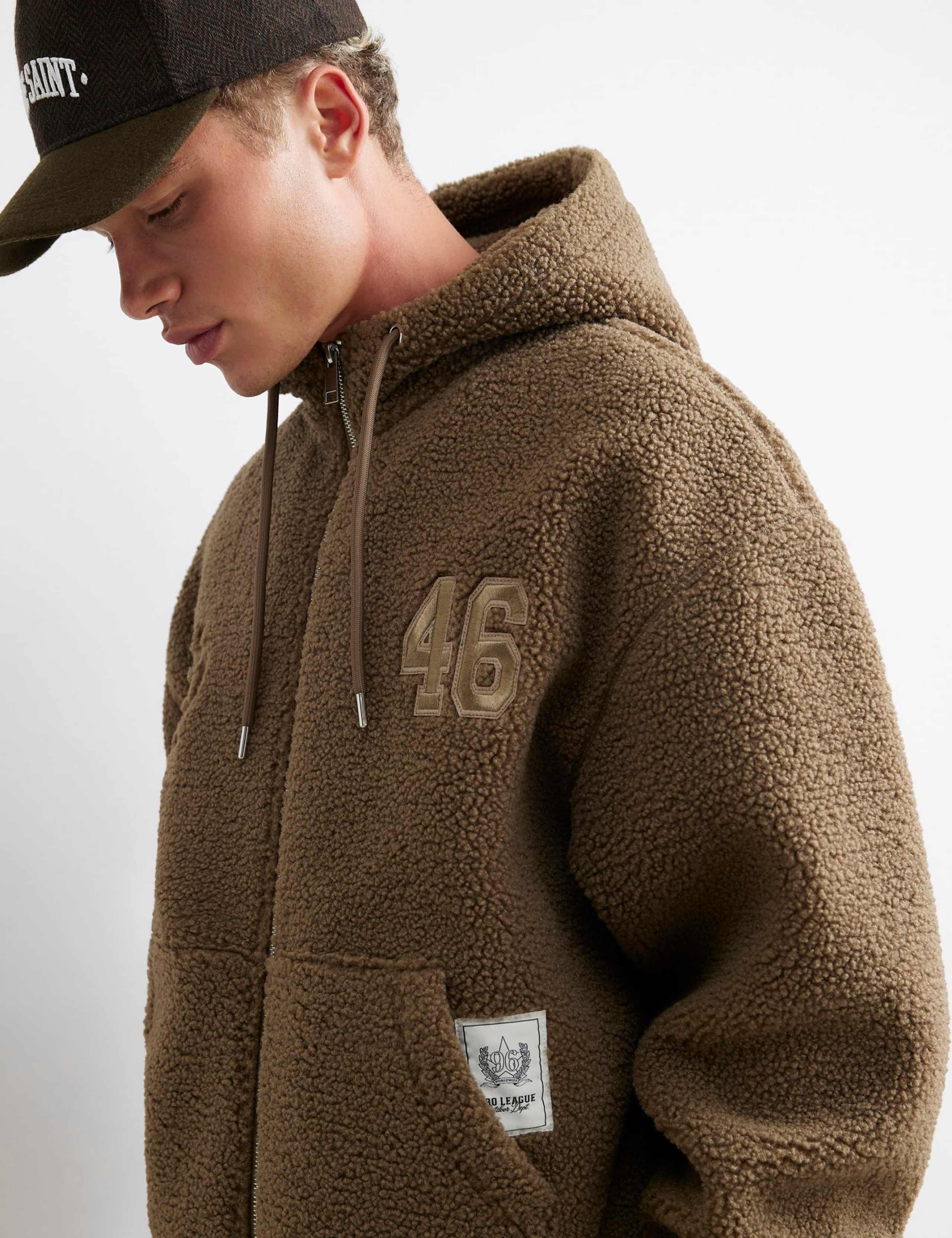Textured Weave Hooded Neck Knitted Hoodie 3 of 6