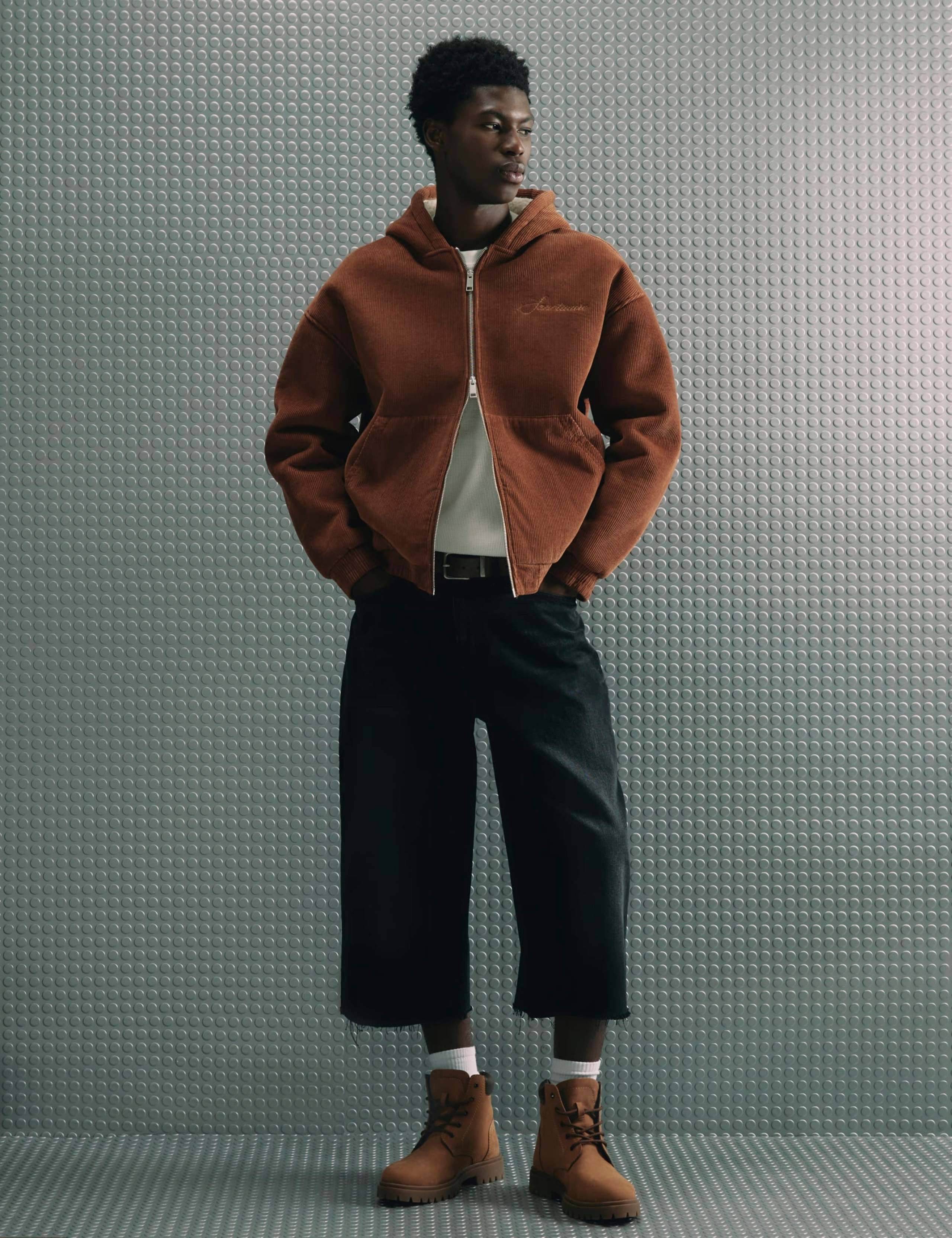 Borg Lined Textured Zip Hoodie 2 of 6