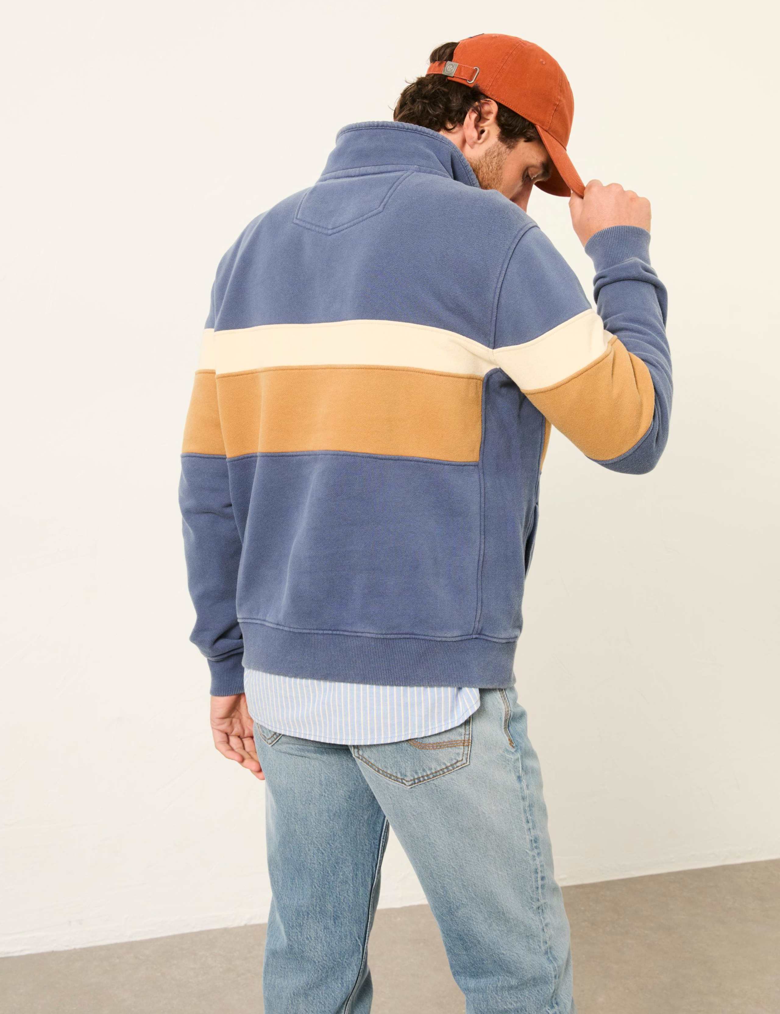 Pure Cotton Colour Block Half Zip Sweatshirt 6 of 6