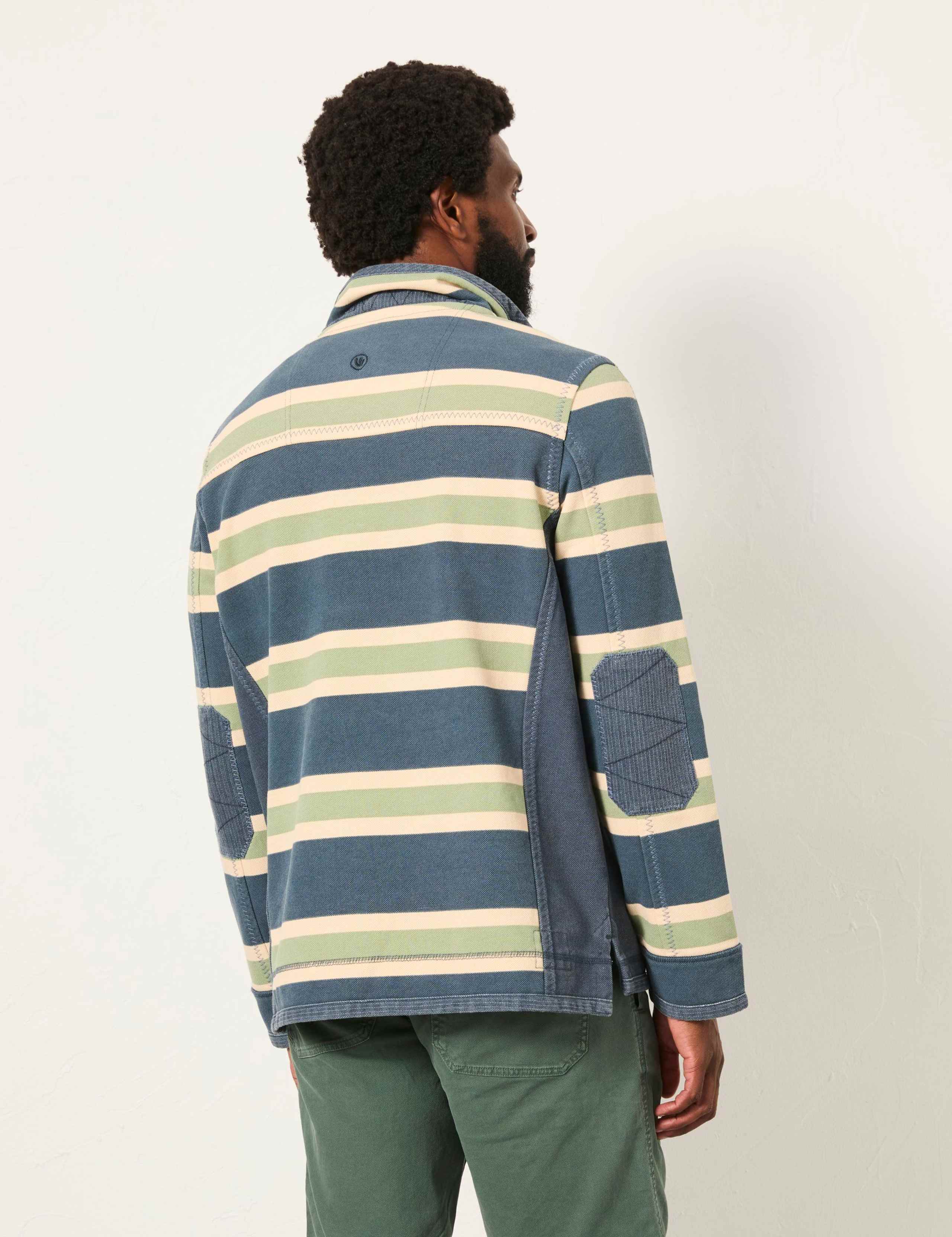 Pure Cotton Striped Half Zip Sweatshirt 5 of 6
