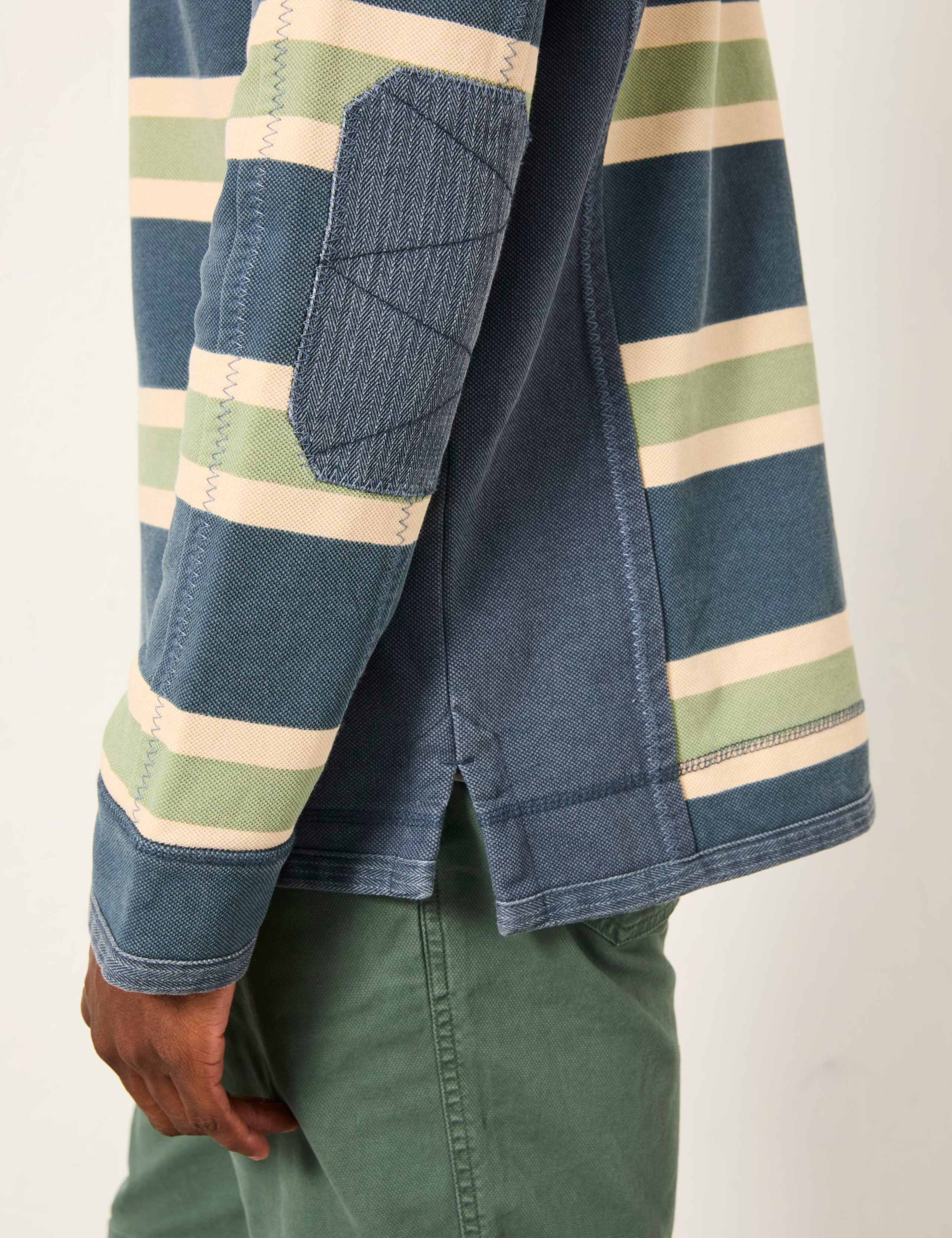 Pure Cotton Striped Half Zip Sweatshirt 6 of 6