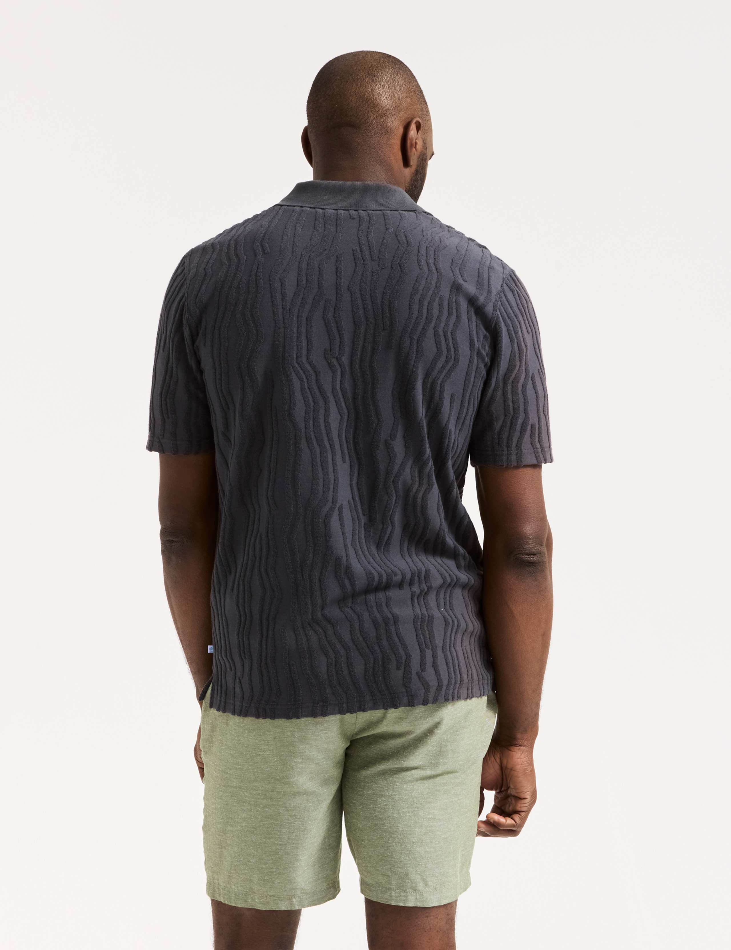 Cotton Rich Textured Jacquard Polo Shirt 3 of 7