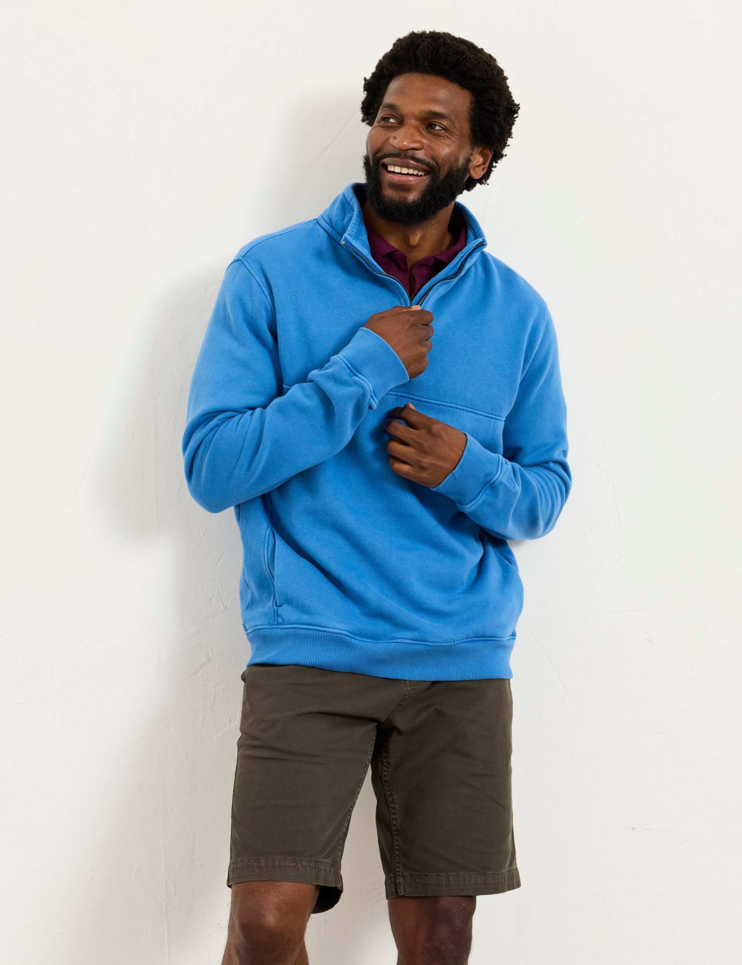 Pure Cotton Half Zip Sweatshirt 1 of 6