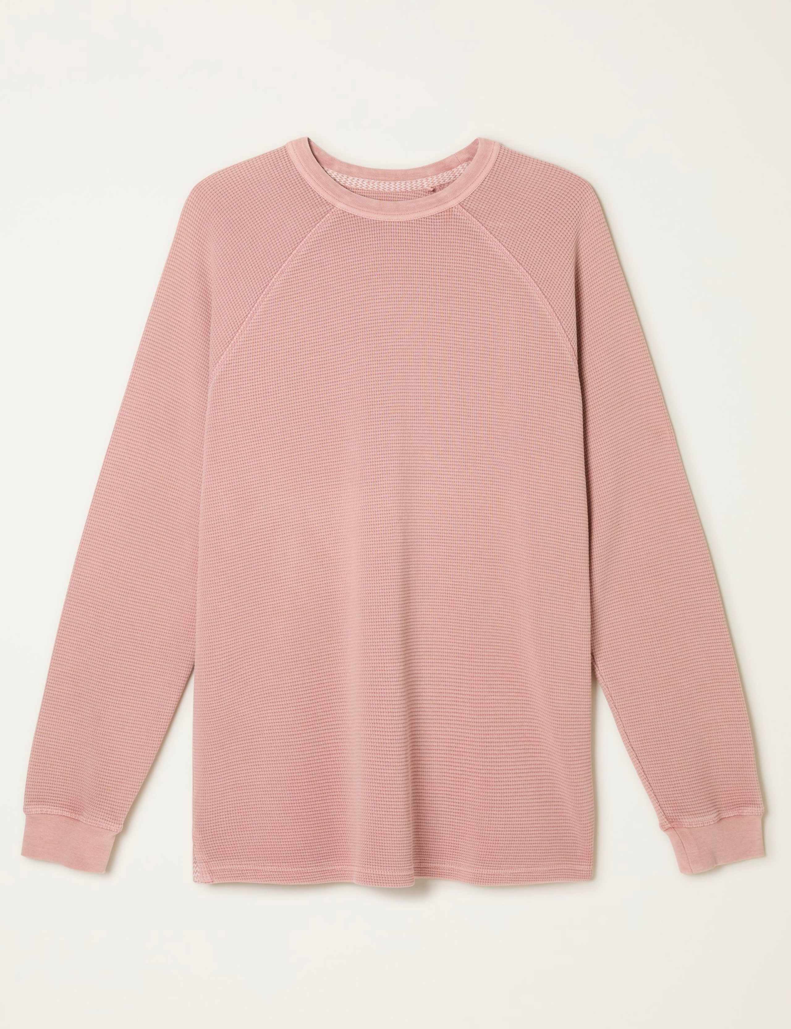 Pure Cotton Waffle Crew Neck Sweatshirt 2 of 6