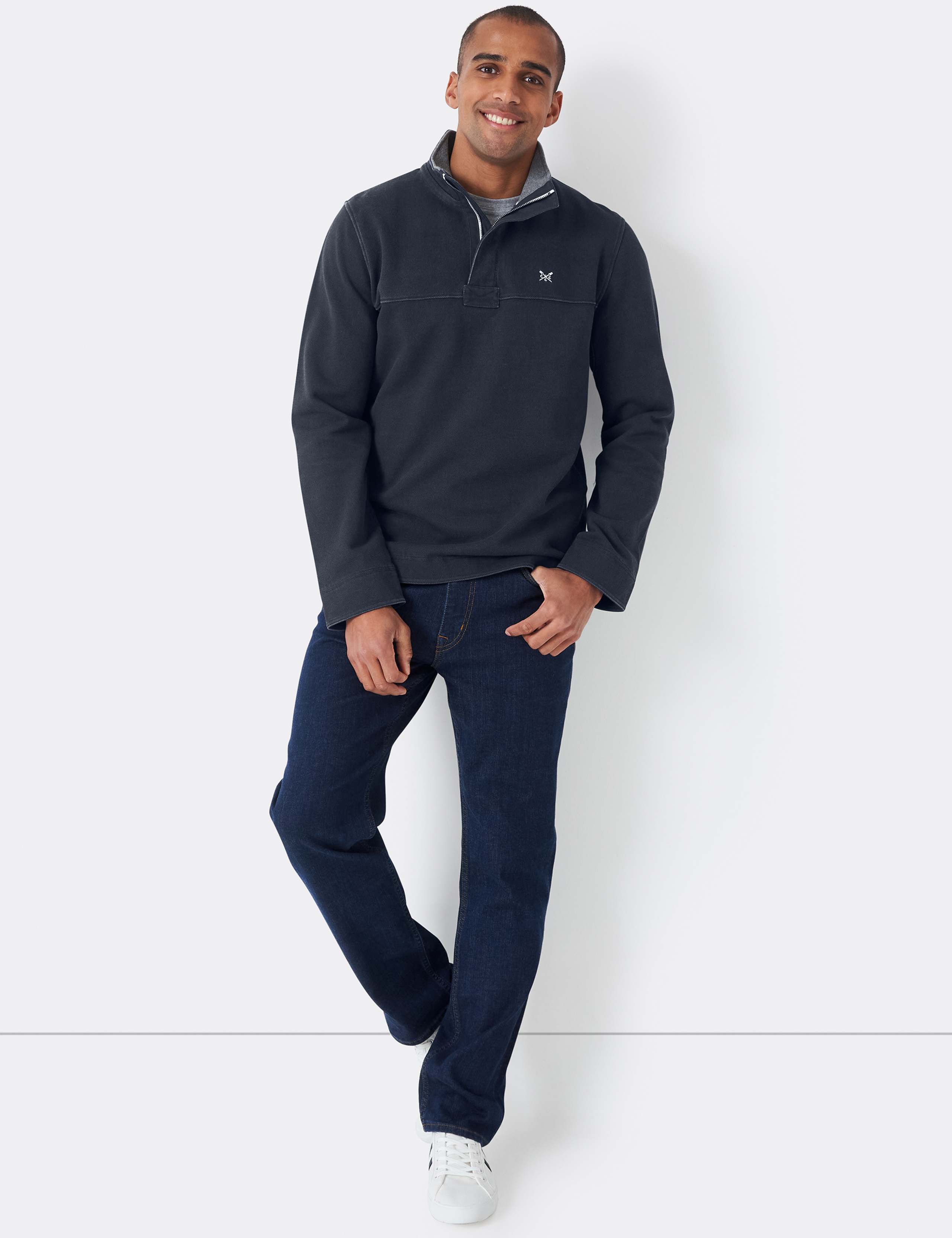 Pure Cotton Pique Half Zip Sweatshirt 3 of 4
