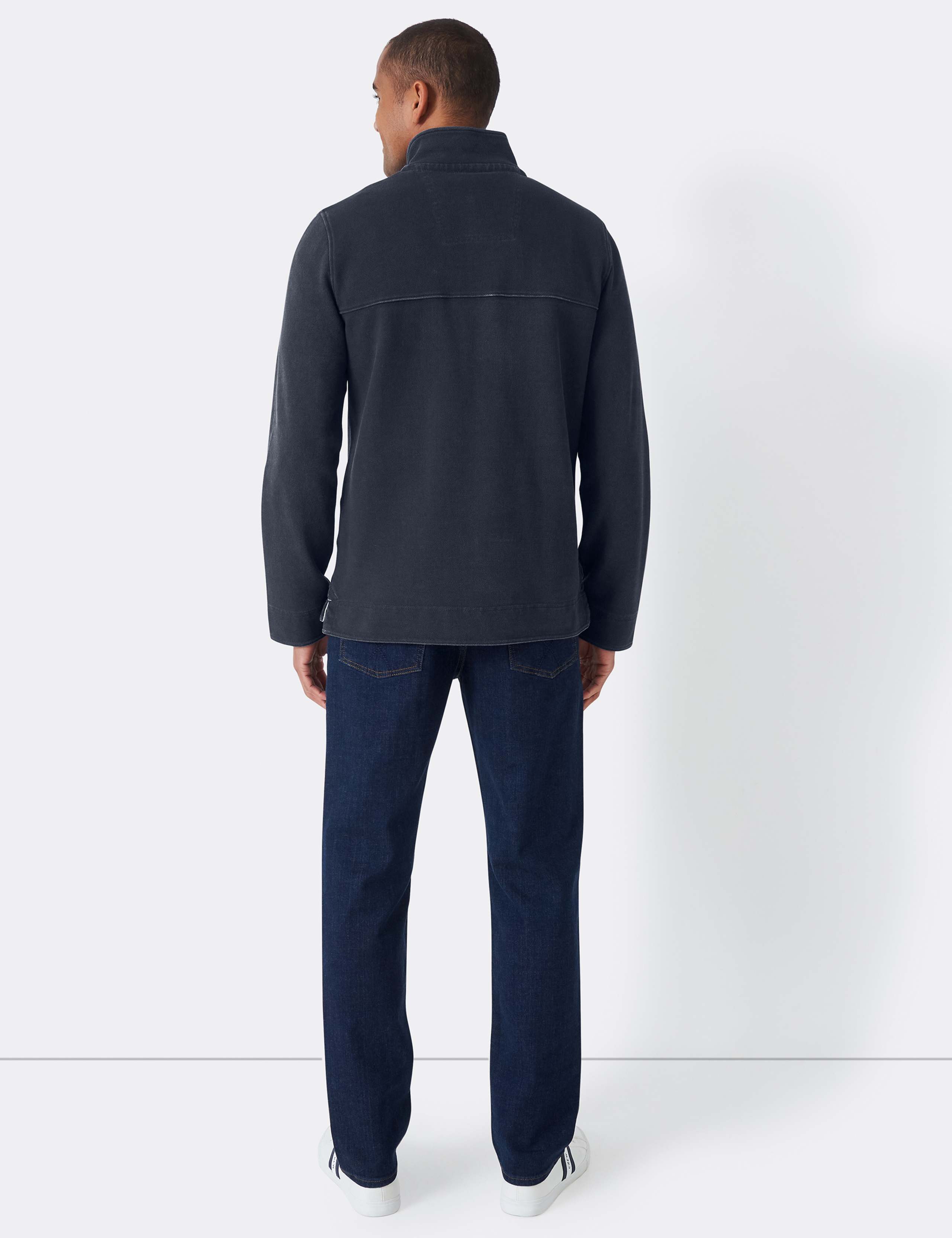 Pure Cotton Pique Half Zip Sweatshirt 4 of 4
