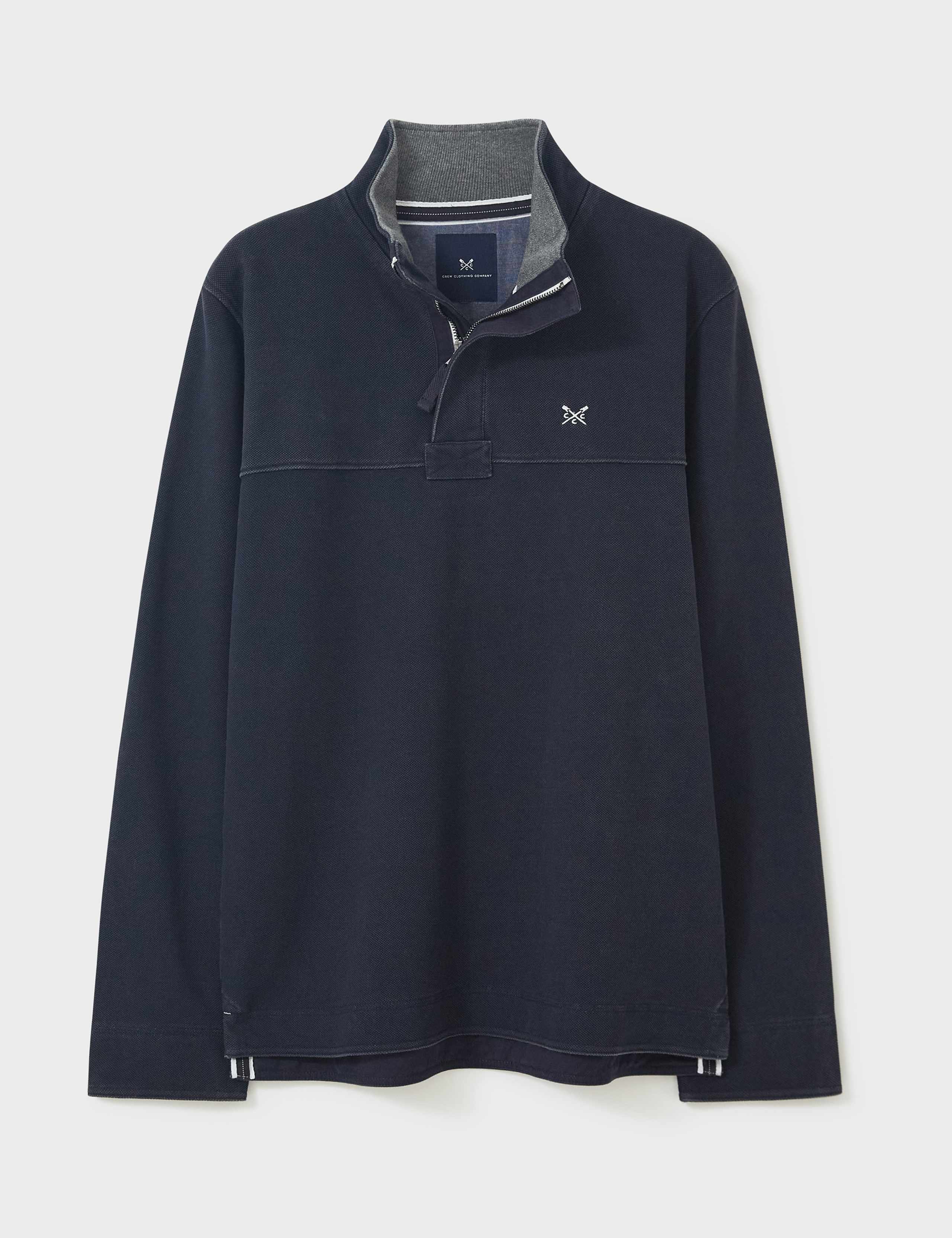 Pure Cotton Pique Half Zip Sweatshirt 2 of 4