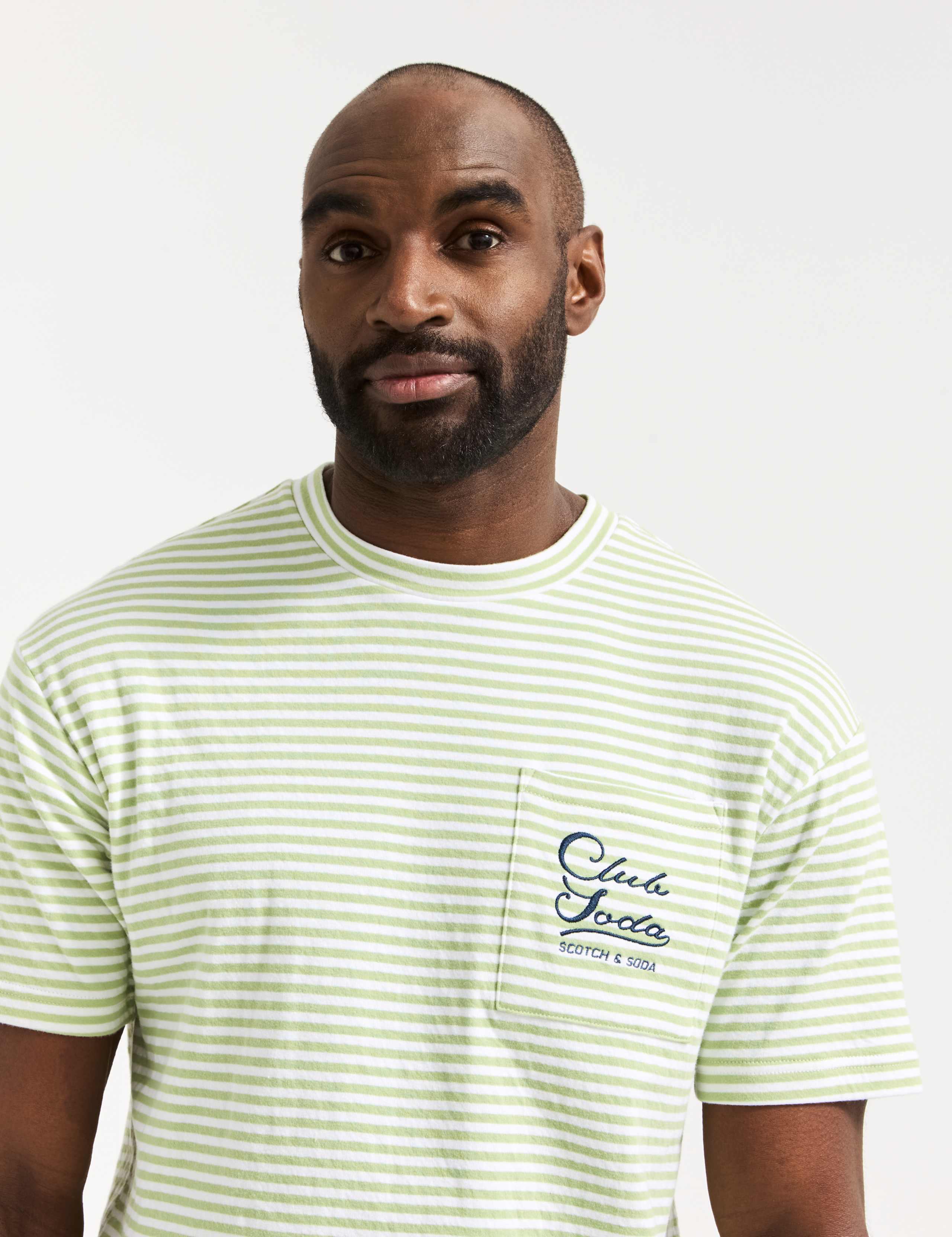 Pure Cotton Striped Pocket Logo T-Shirt 5 of 6