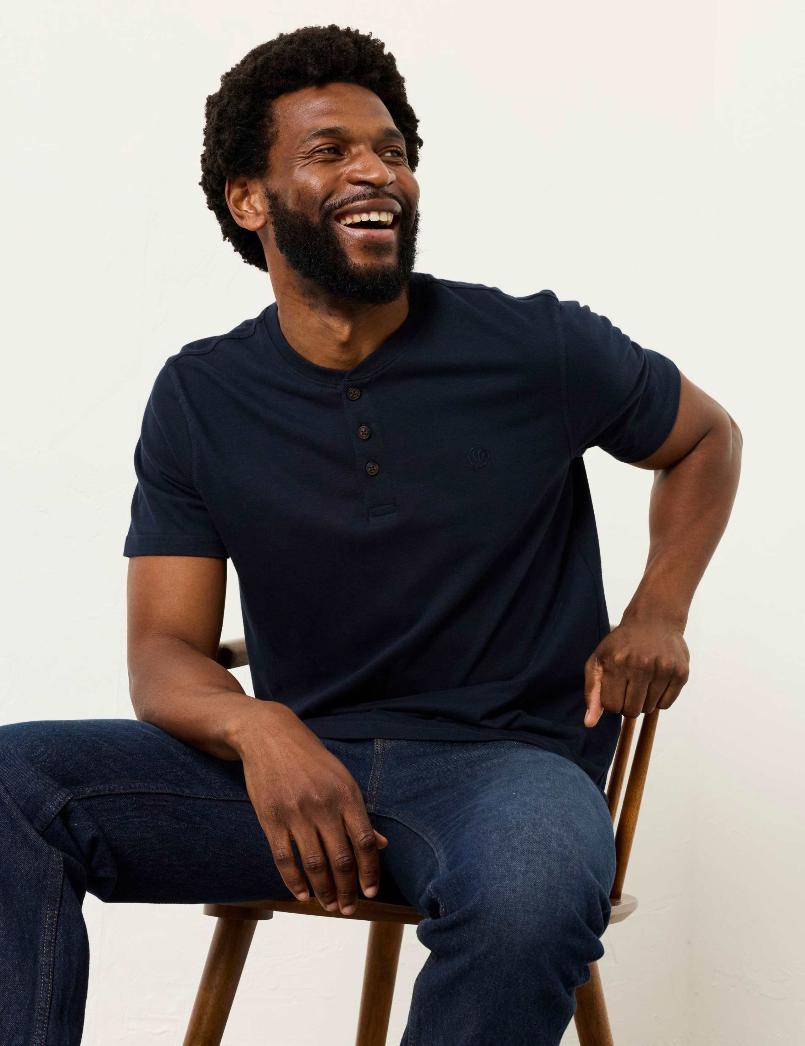 2 Pack Pure Cotton Henley T-Shirts 6 of 7