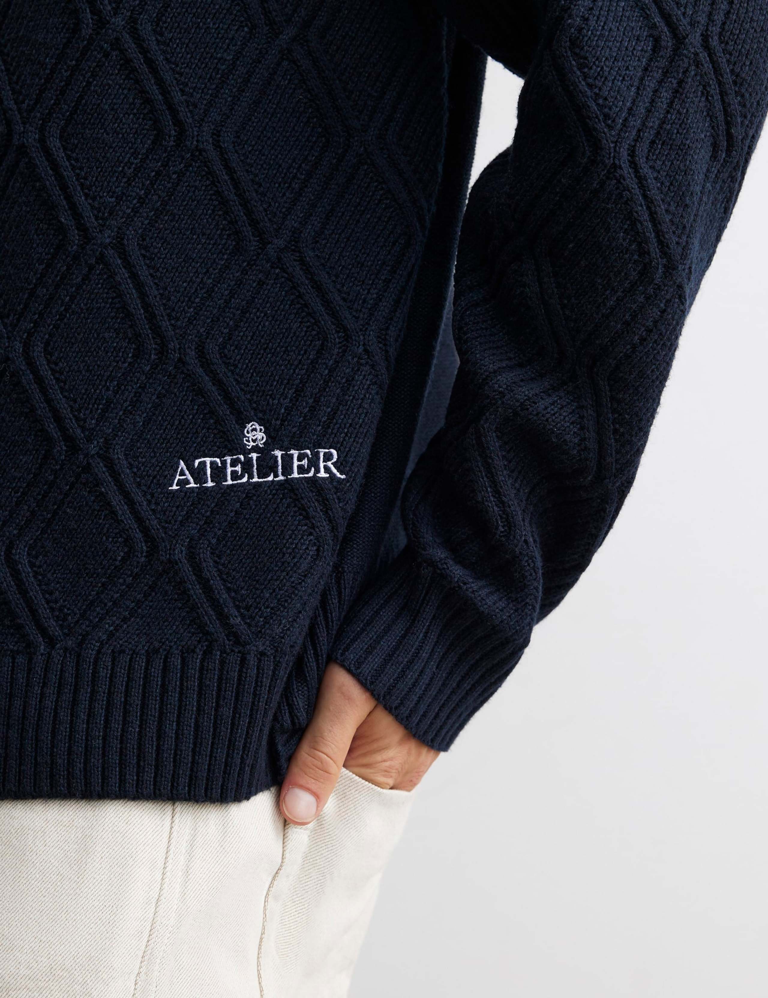 Wool Blend Cable Crew Neck Jumper 4 of 4
