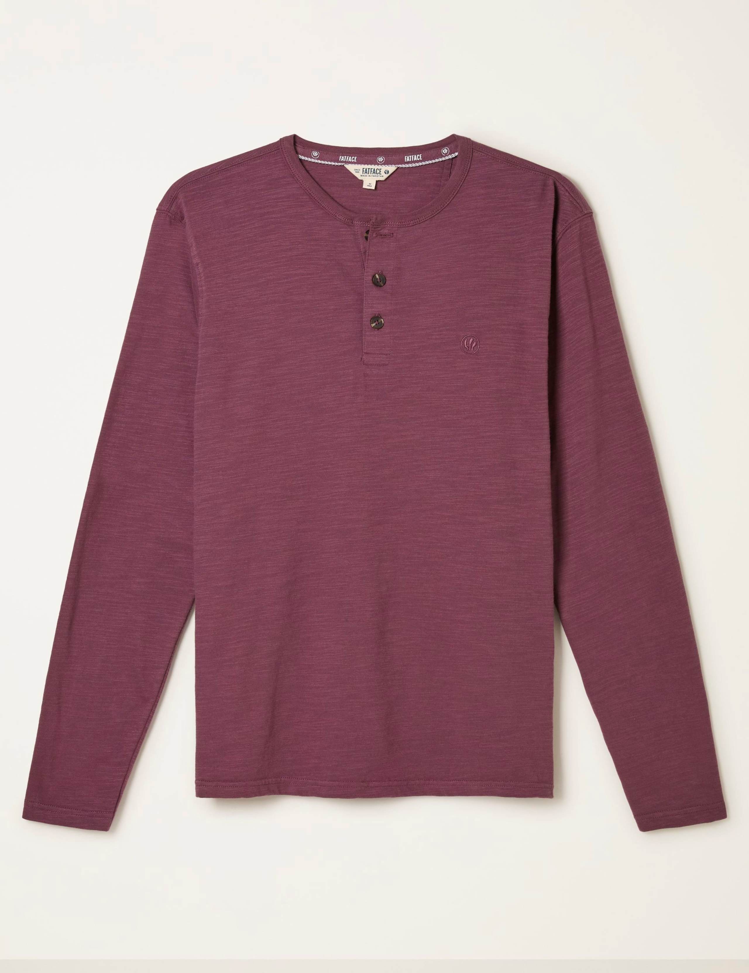 Pure Cotton Henley Long Sleeve T-Shirt 2 of 5