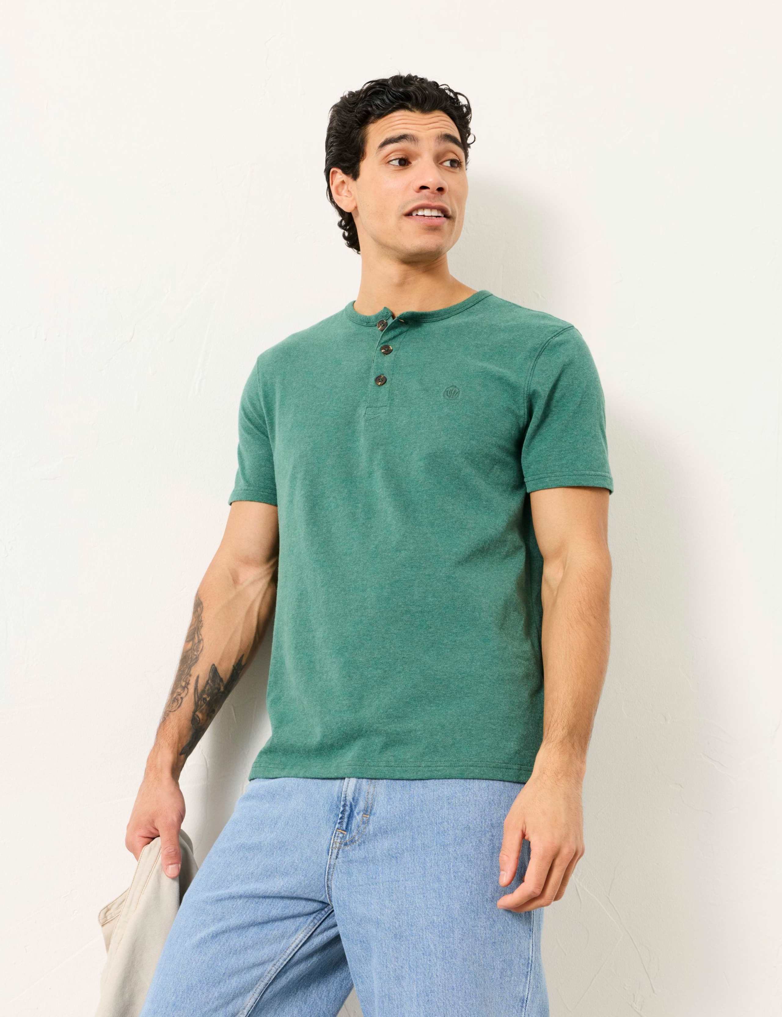 Pure Cotton Henley T-Shirt 5 of 6