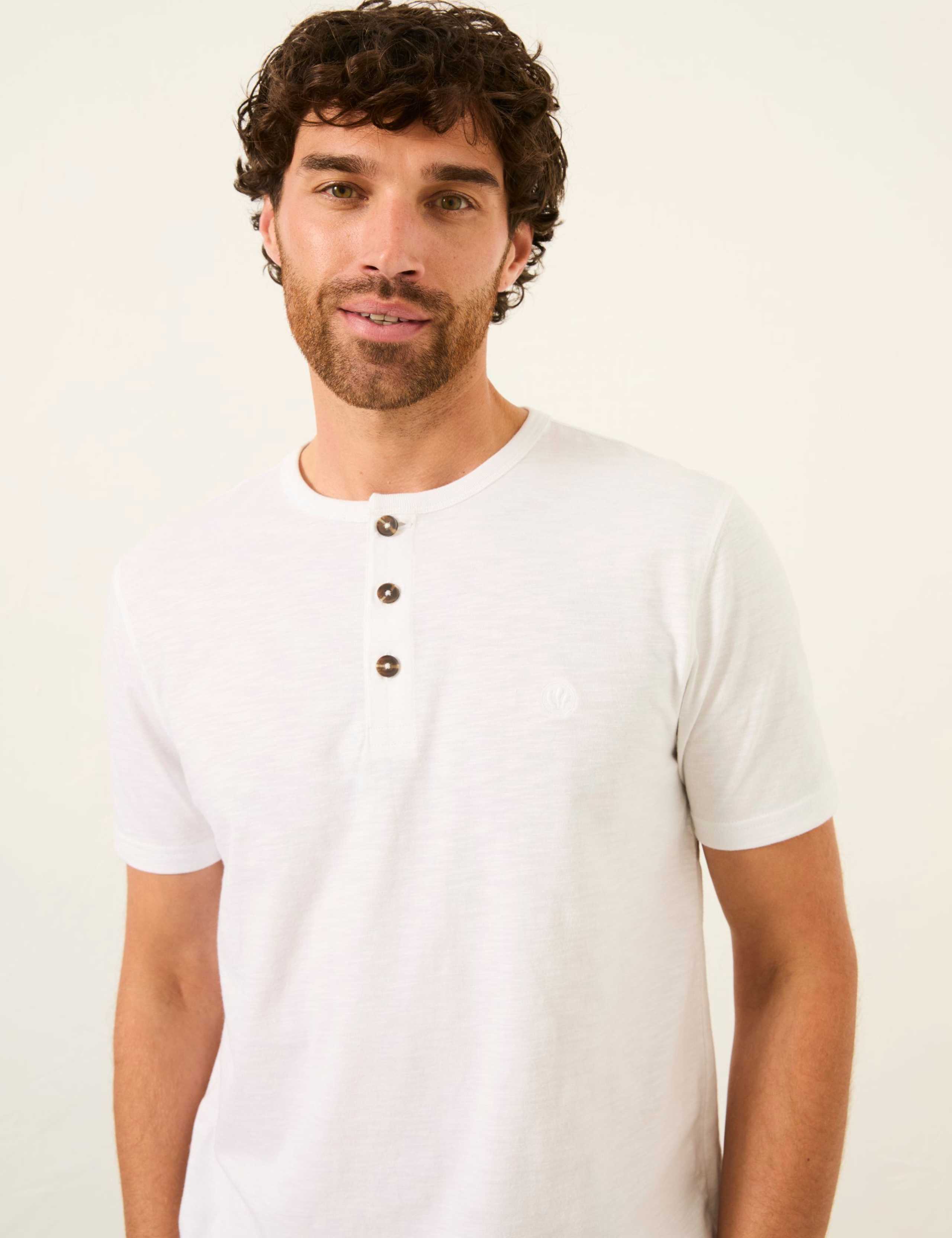 Pure Cotton Henley T-Shirt 5 of 6