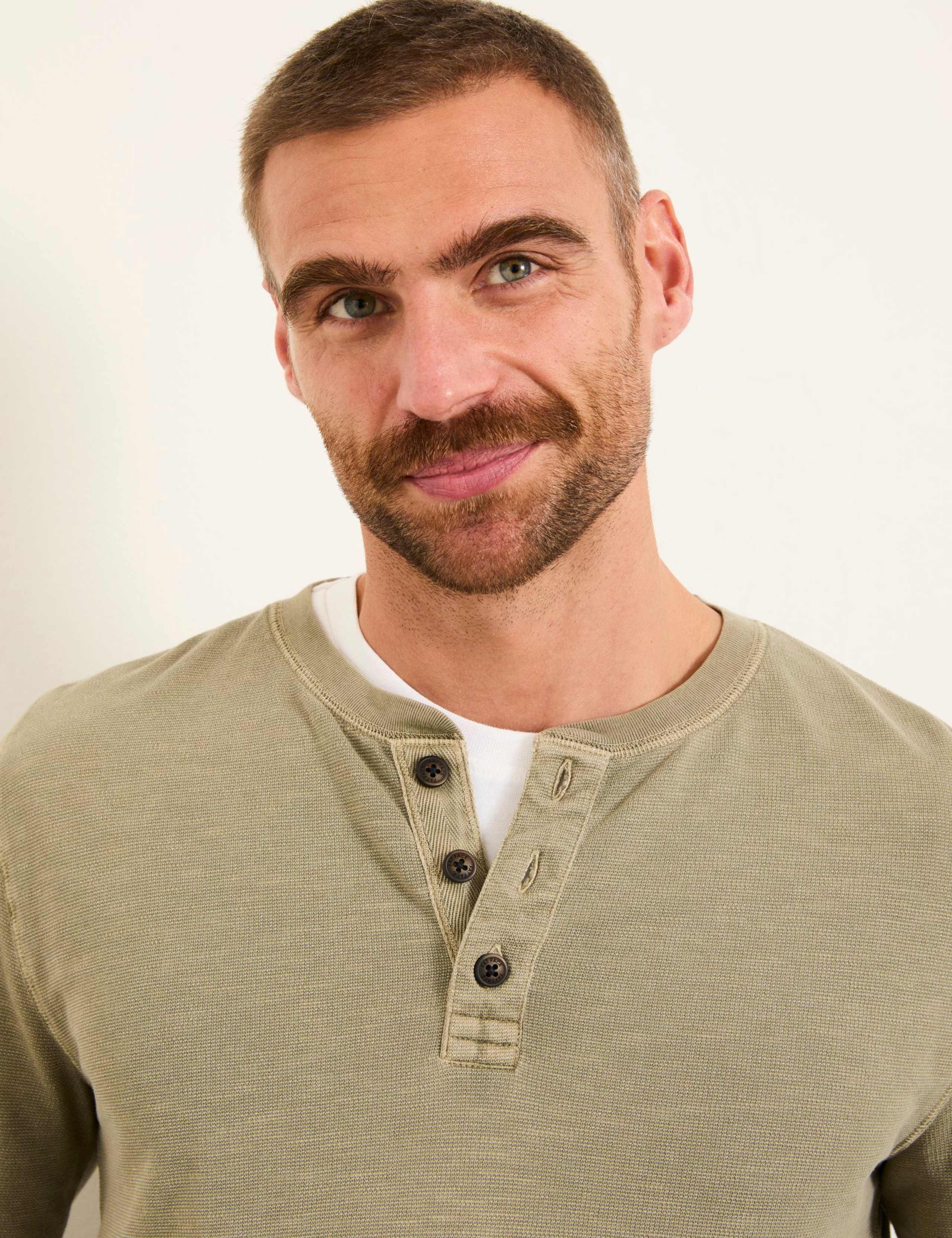 Cotton Rich Waffle Henley Top 5 of 6