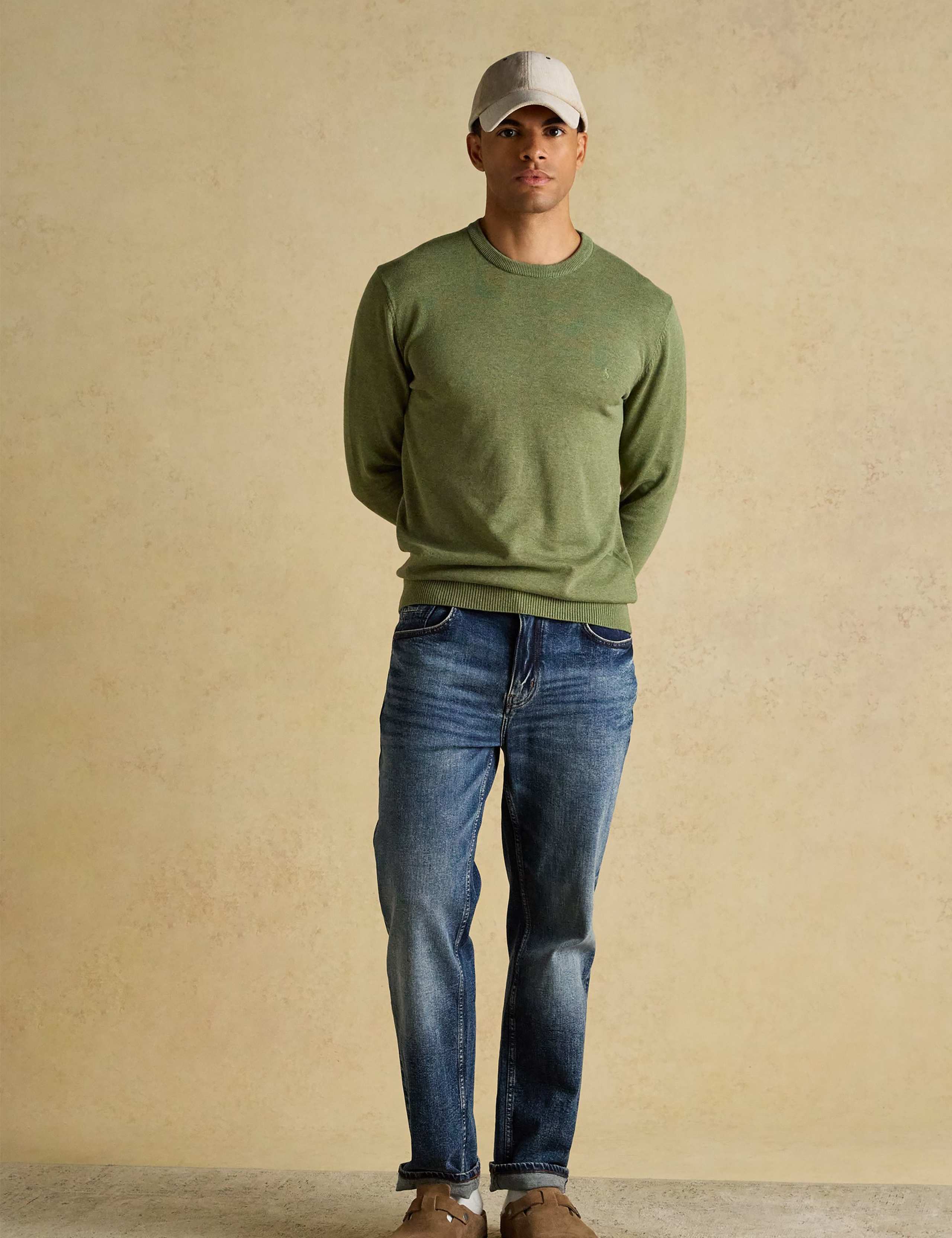 Pure Cotton Textured Crew Neck Jumper 3 of 7