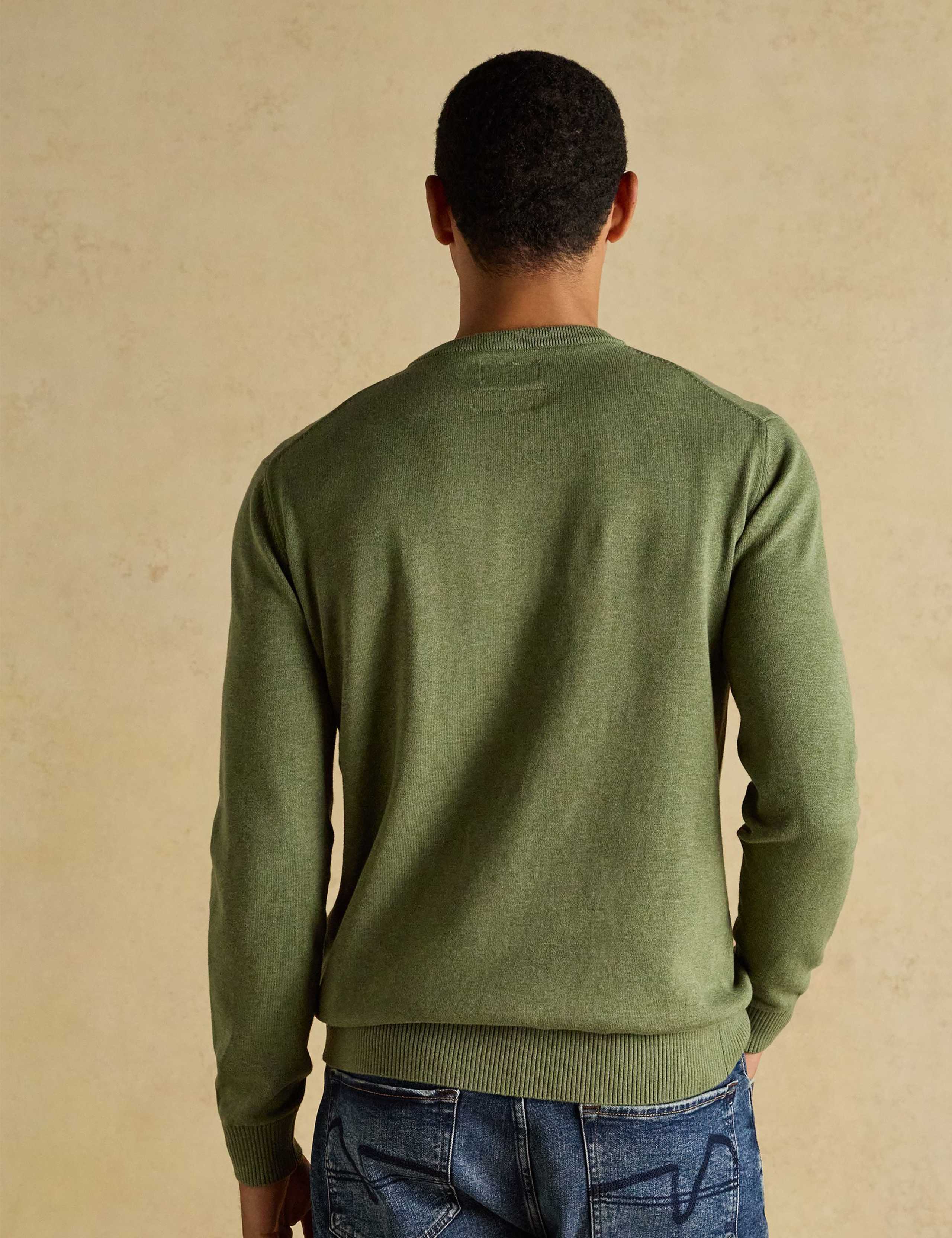 Pure Cotton Textured Crew Neck Jumper 4 of 7