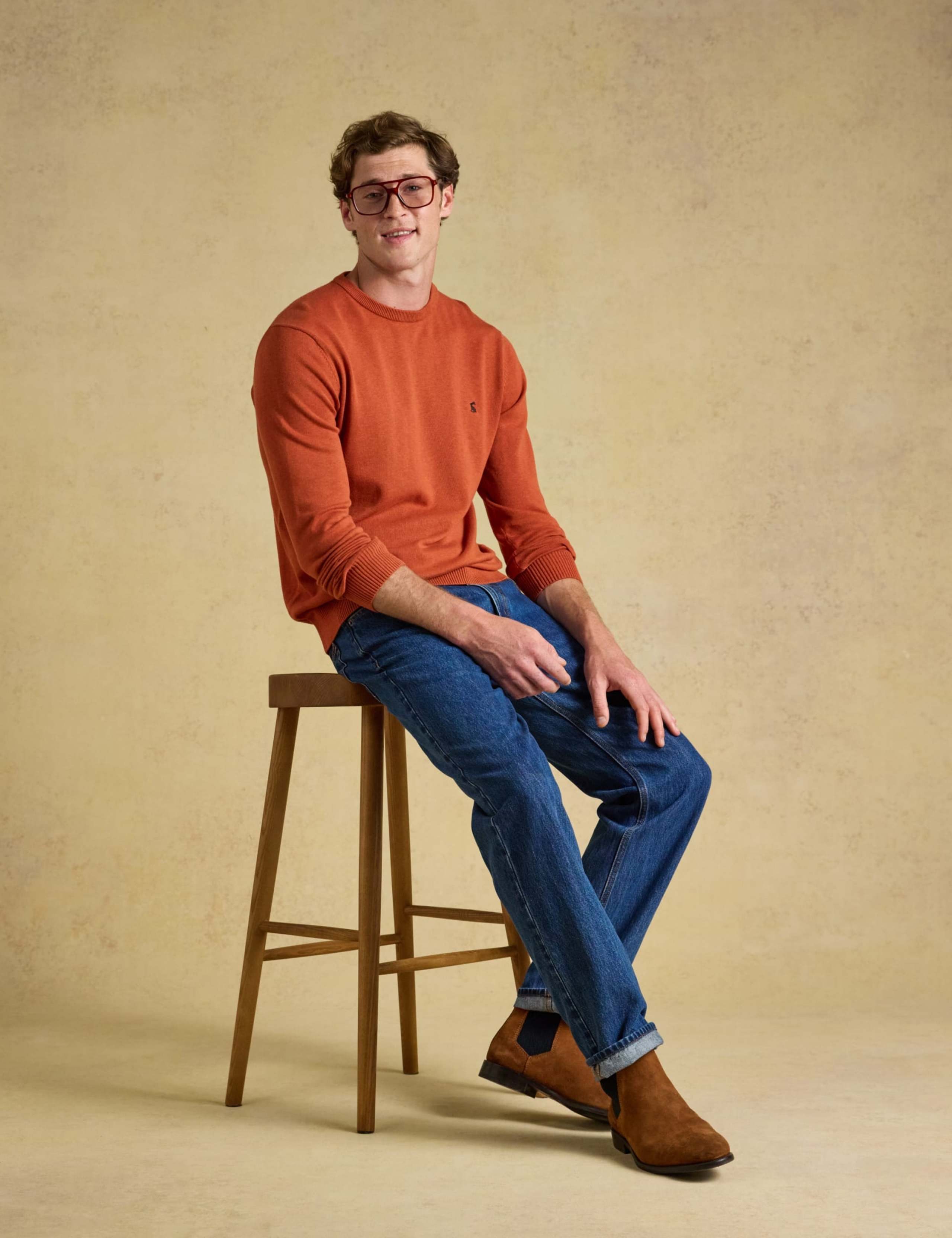 Pure Cotton Textured Crew Neck Jumper 2 of 7