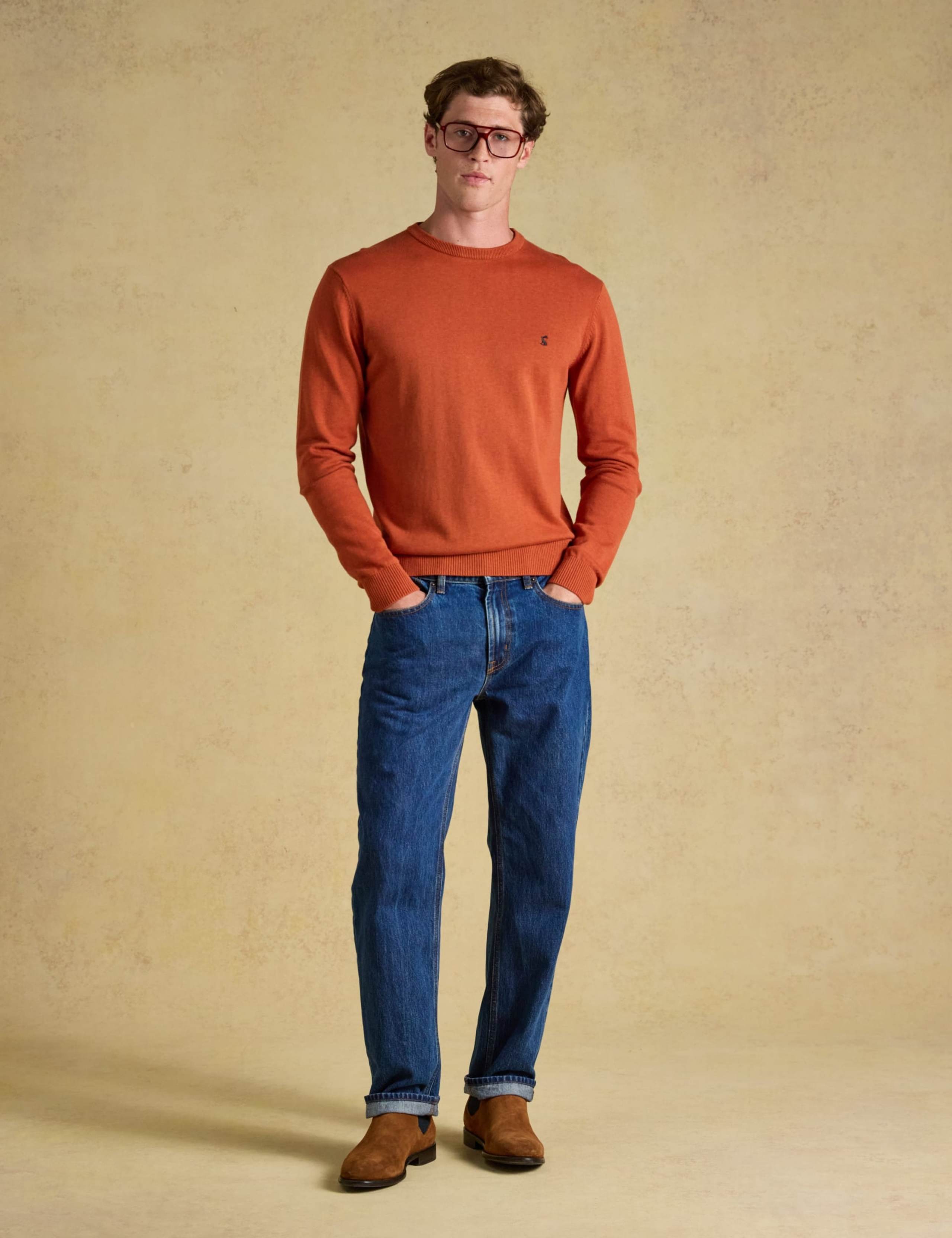 Pure Cotton Textured Crew Neck Jumper 3 of 7