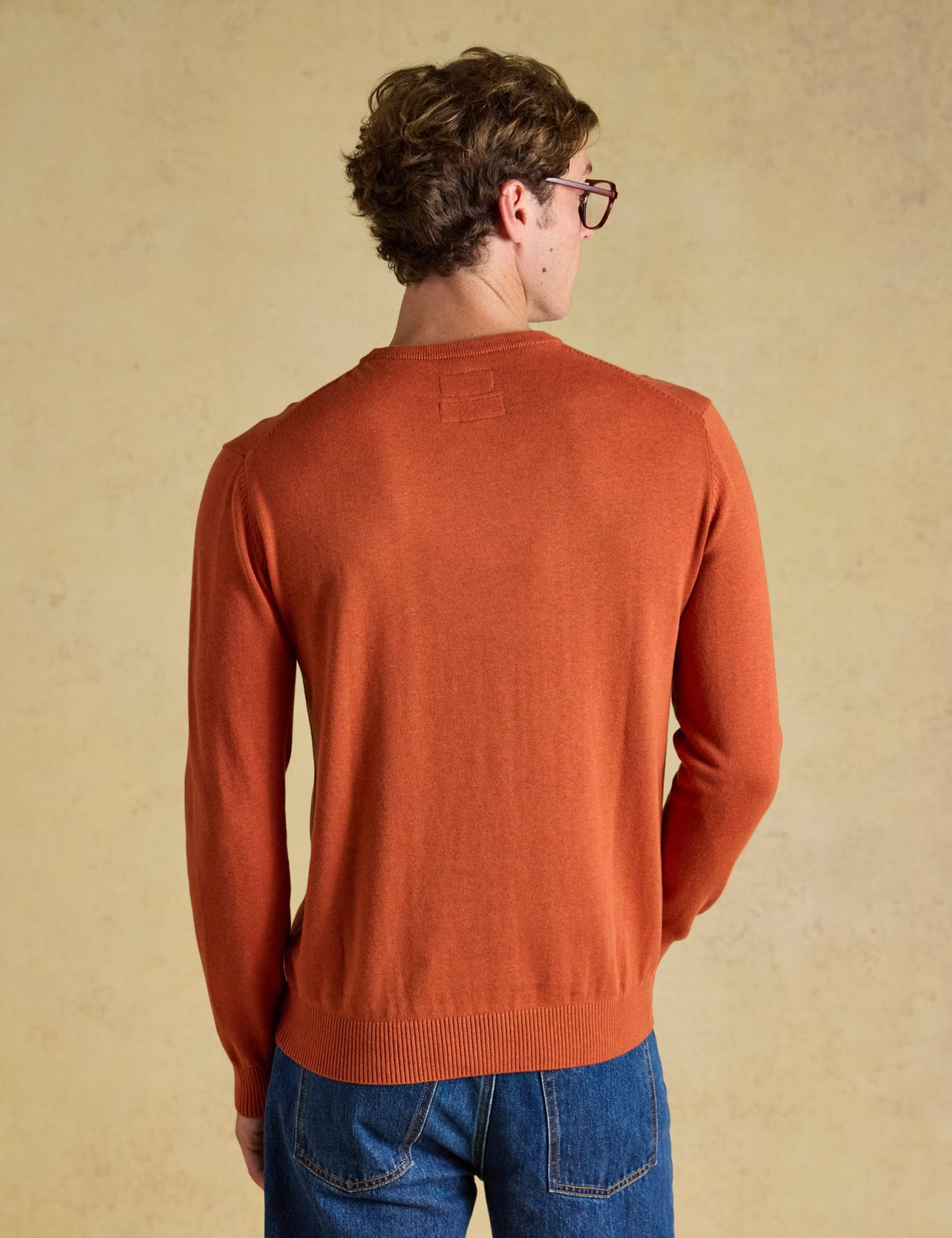 Pure Cotton Textured Crew Neck Jumper 4 of 7