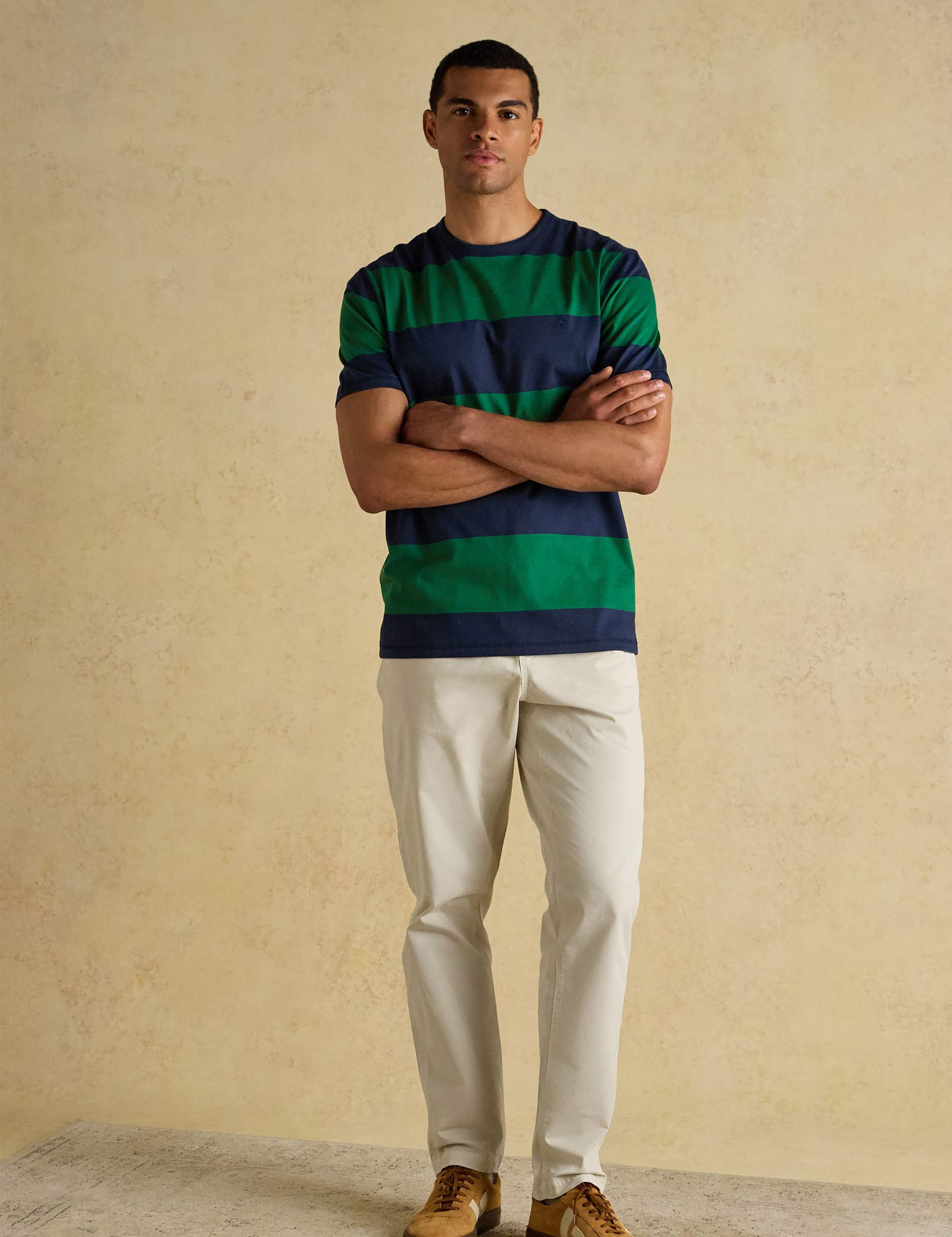 Pure Cotton Striped Crew Neck T-Shirt 3 of 8