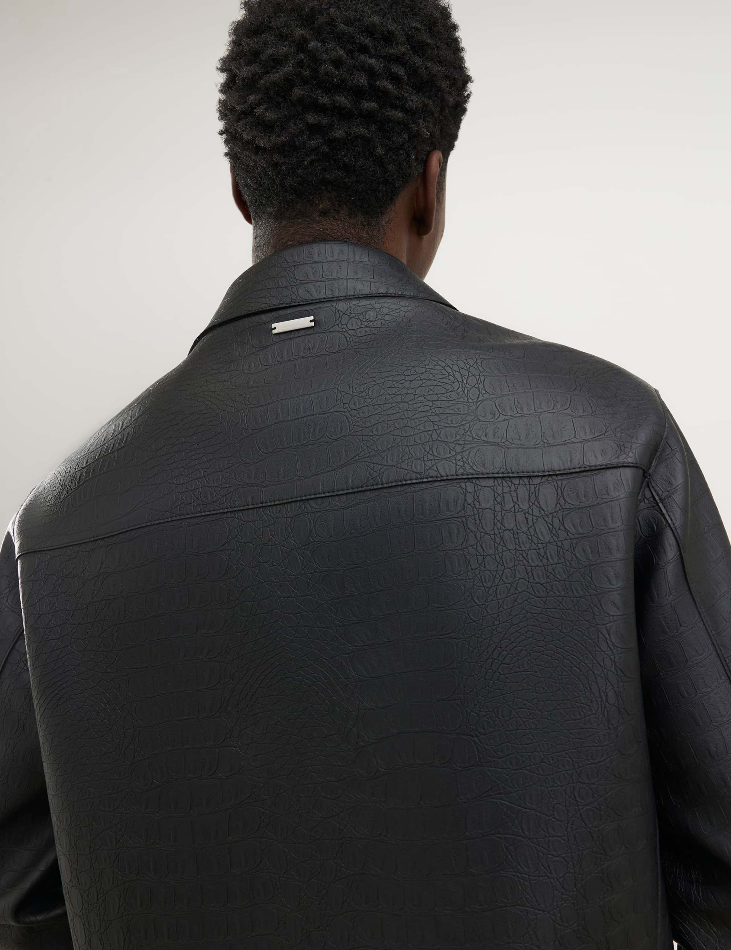 Faux Leather Textured Shacket 4 of 6