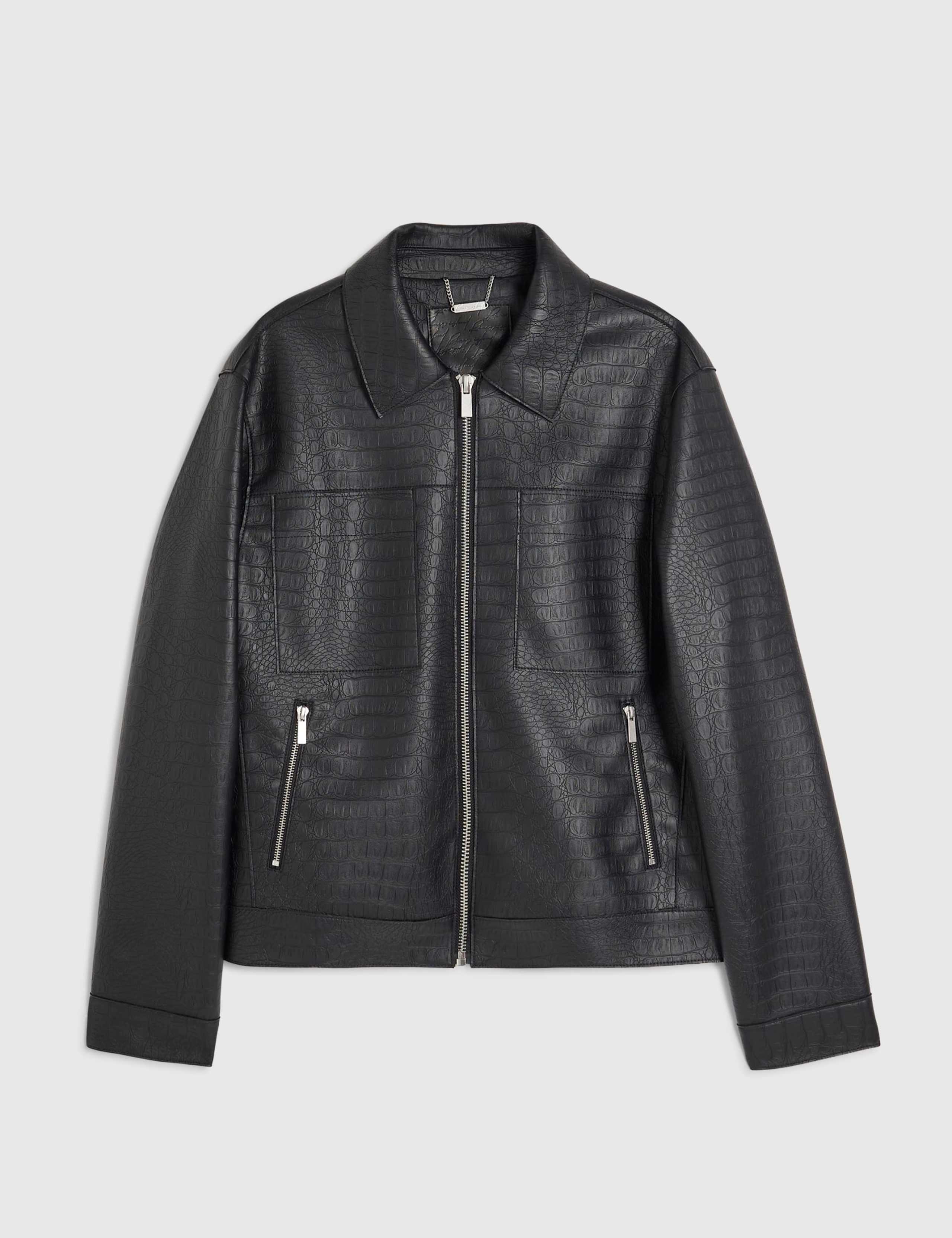 Faux Leather Textured Shacket 6 of 6