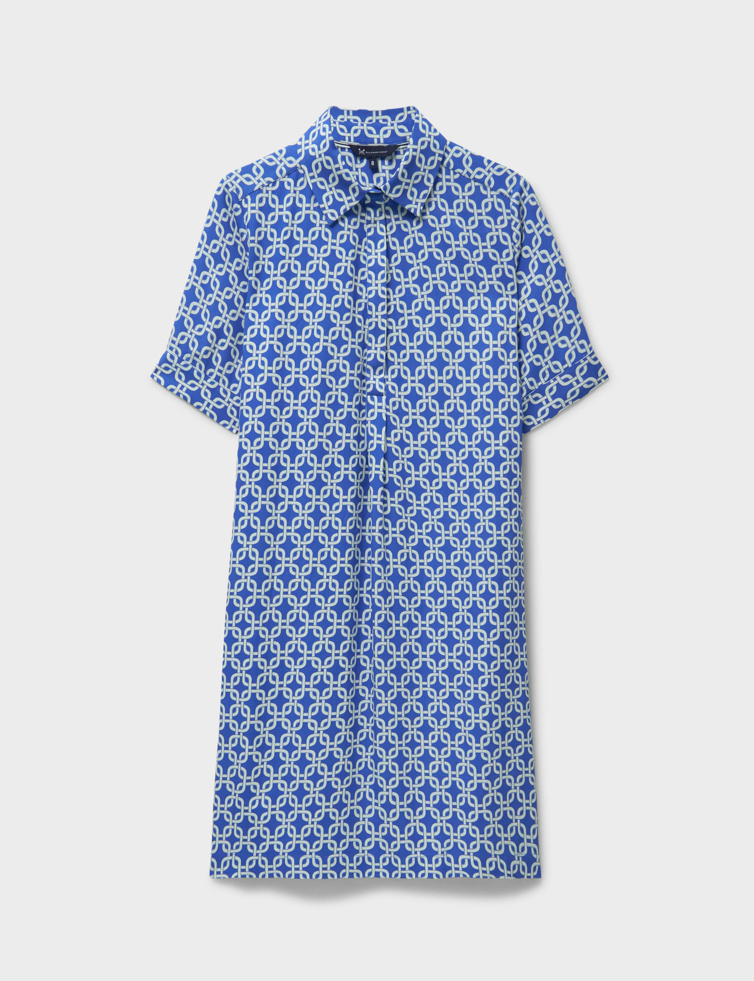 Geometric Collared Knee Length Shirt Dress 2 of 5