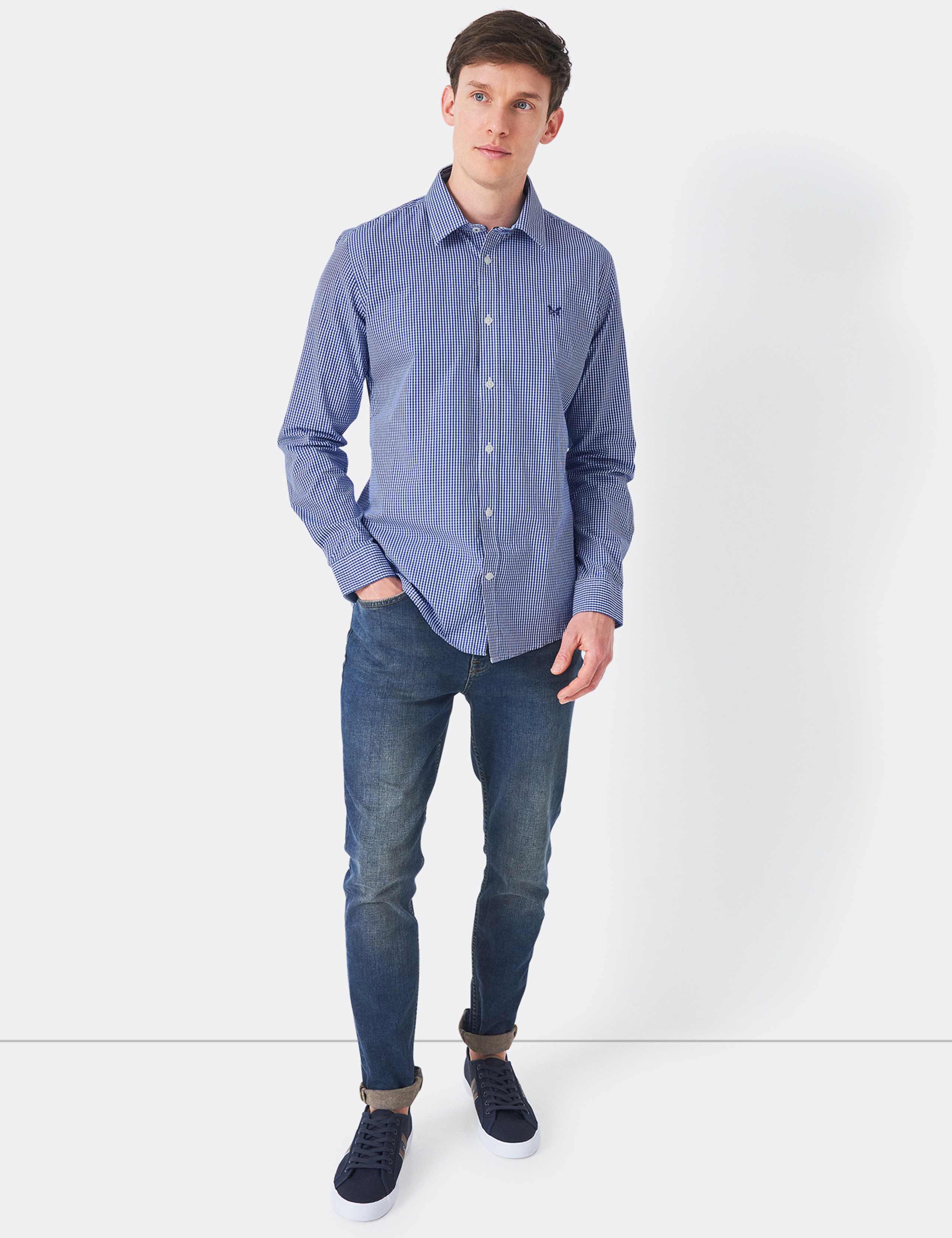 Slim Fit Pure Cotton Check Poplin Shirt 3 of 4