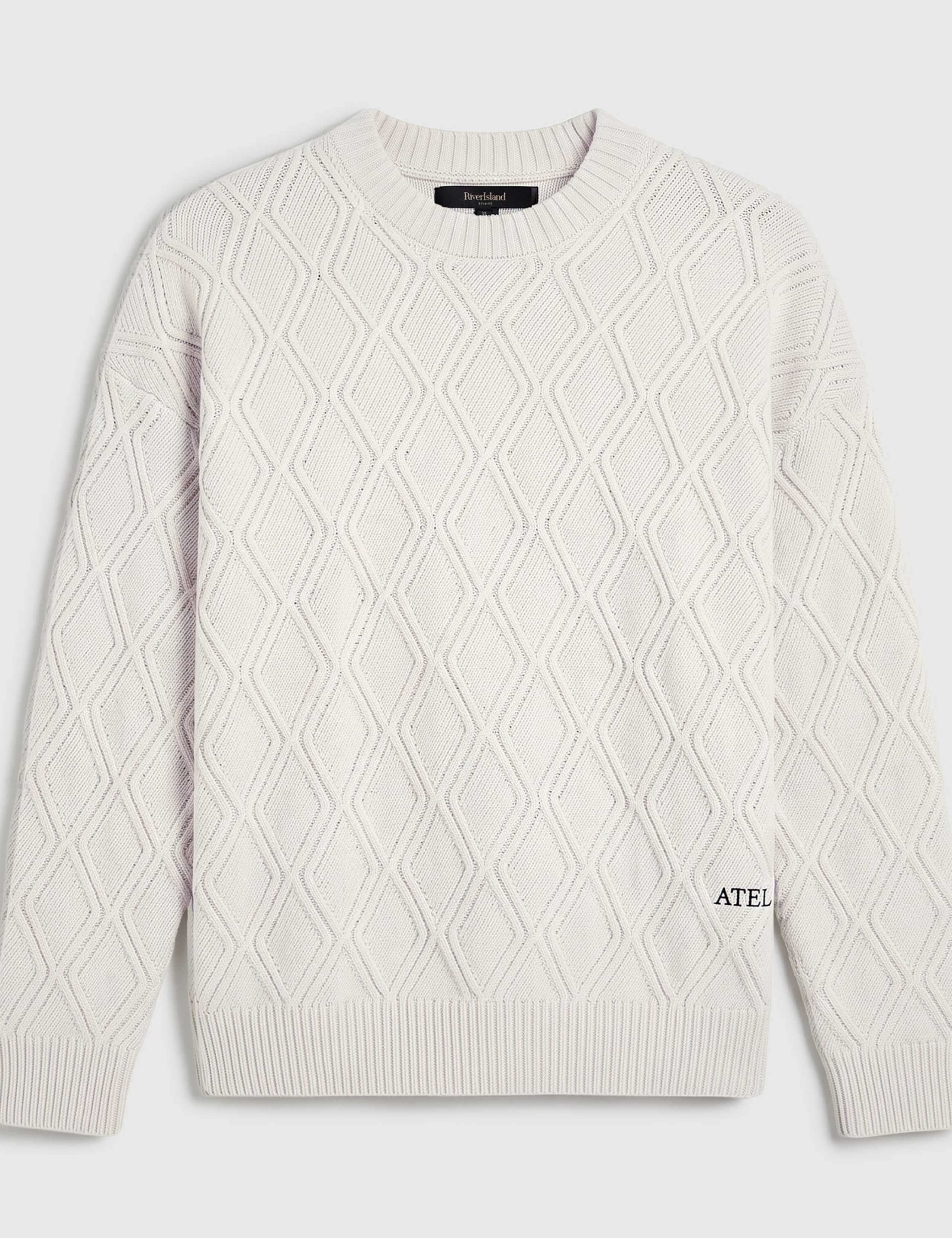 Wool Blend Oversized Cable Knit Crew Neck Jumper 6 of 6