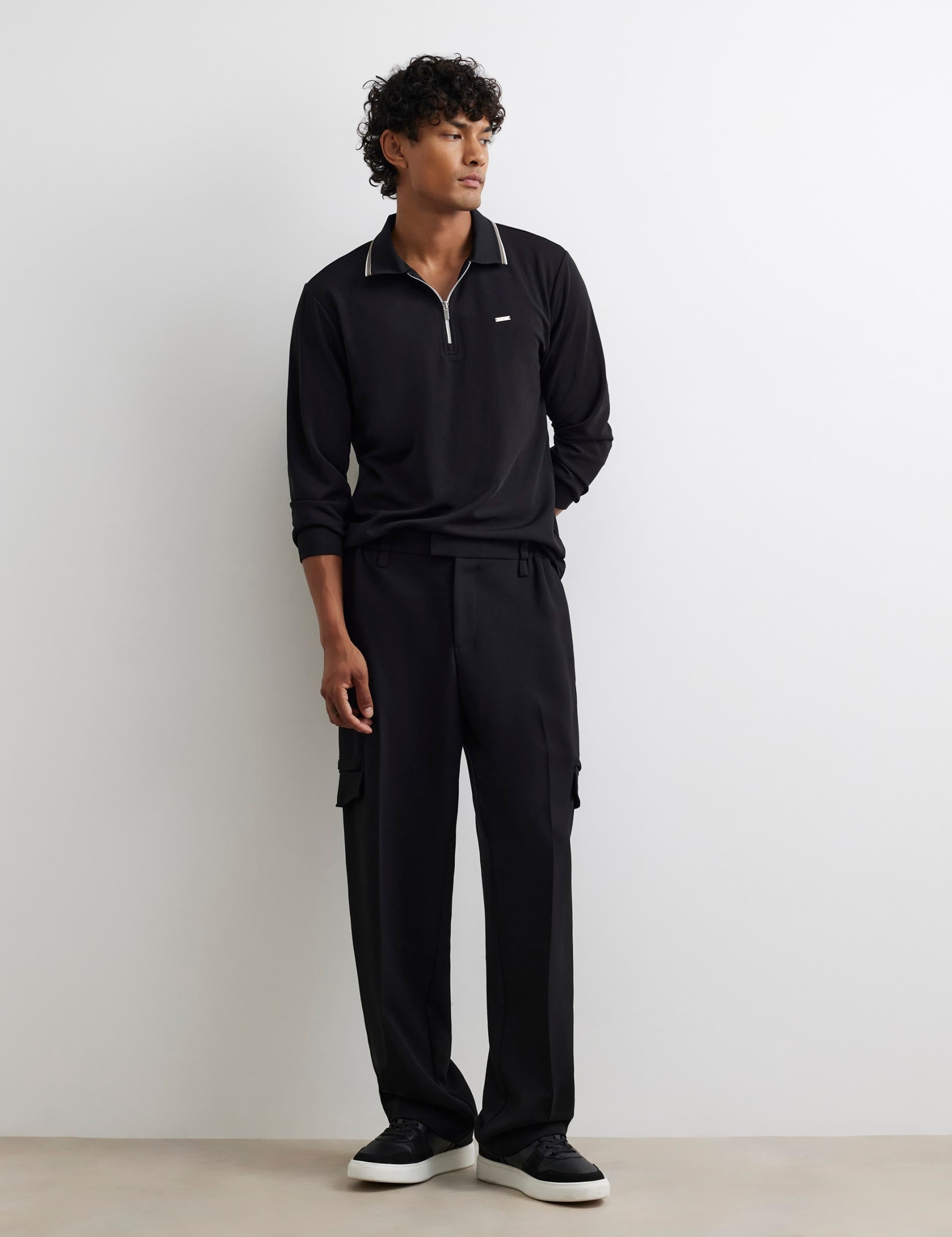 Slim Ottoman Tipped Long Sleeve Polo Shirt 2 of 6