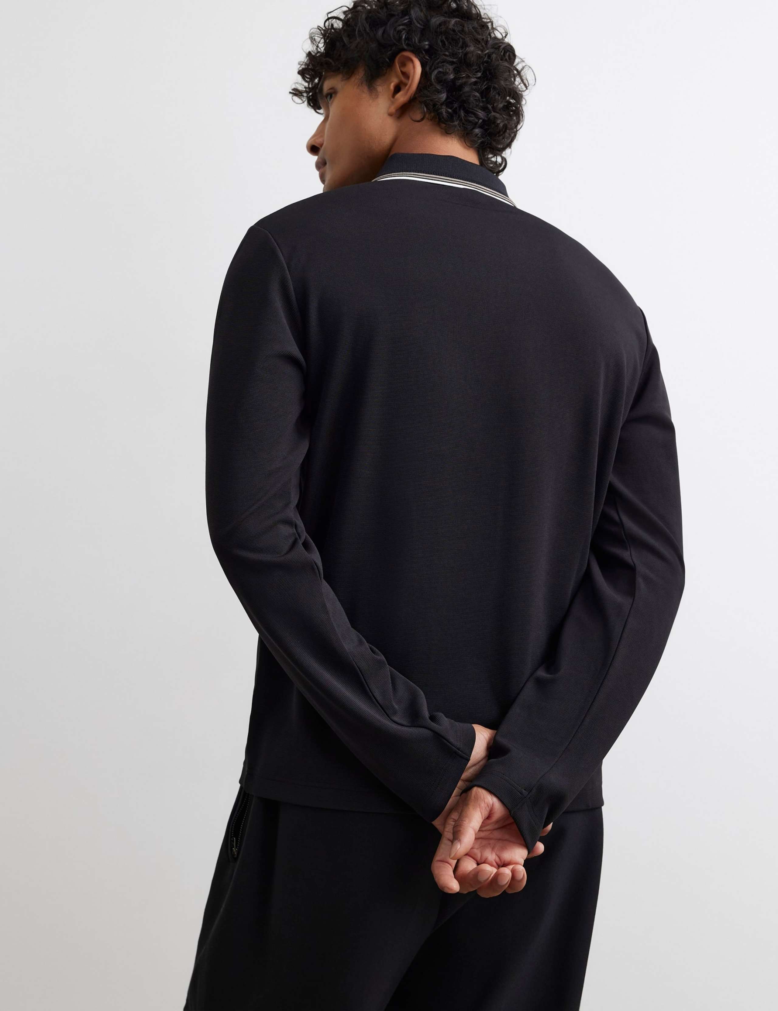 Slim Ottoman Tipped Long Sleeve Polo Shirt 4 of 6