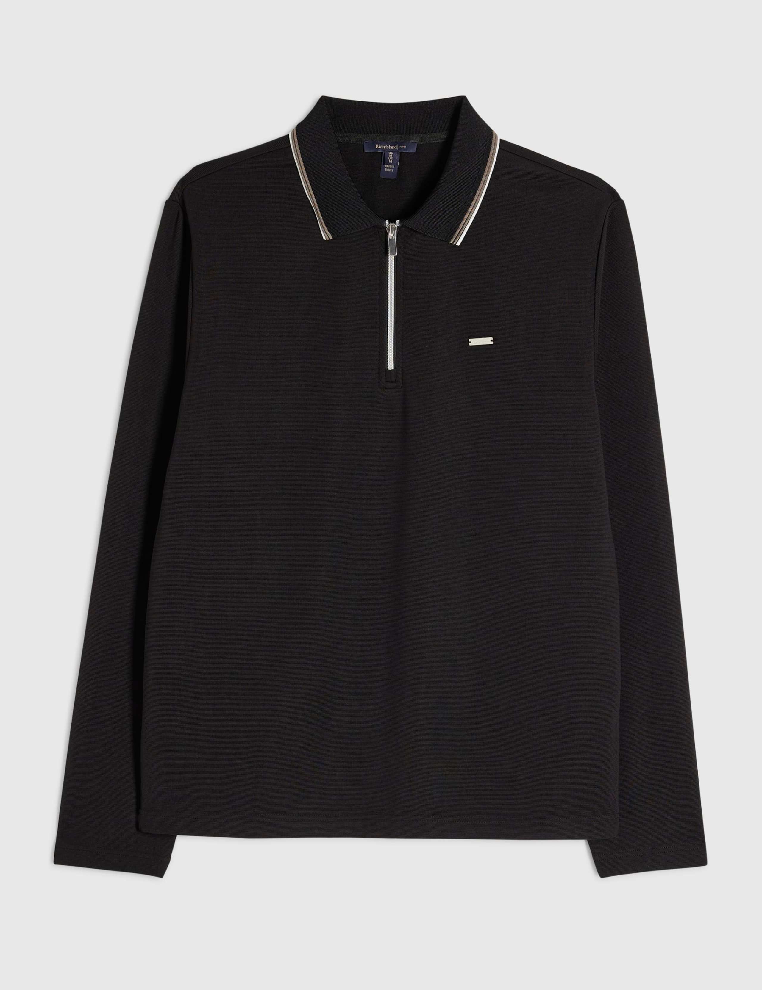 Slim Ottoman Tipped Long Sleeve Polo Shirt 6 of 6