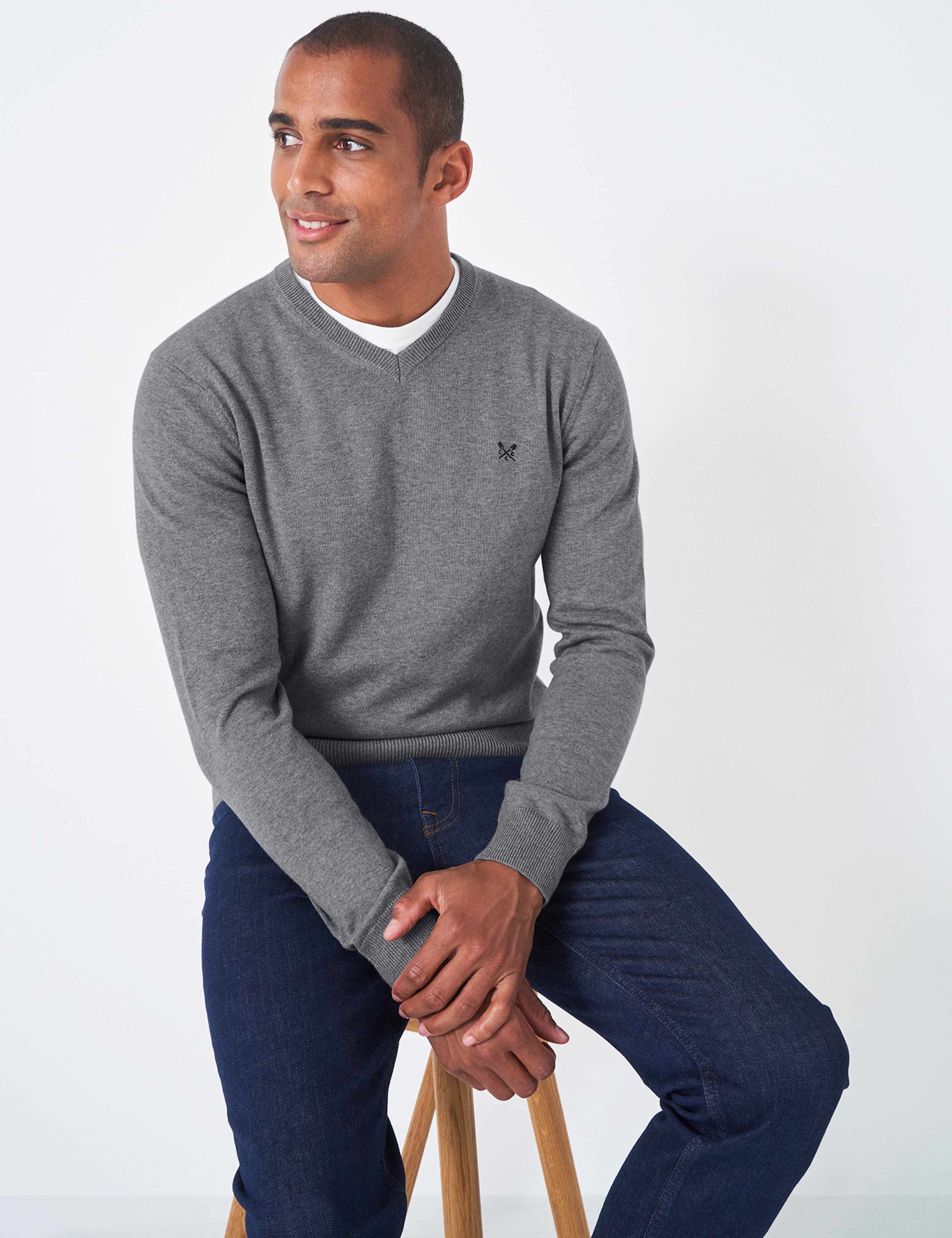 Cotton V-Neck Jumper 1 of 5