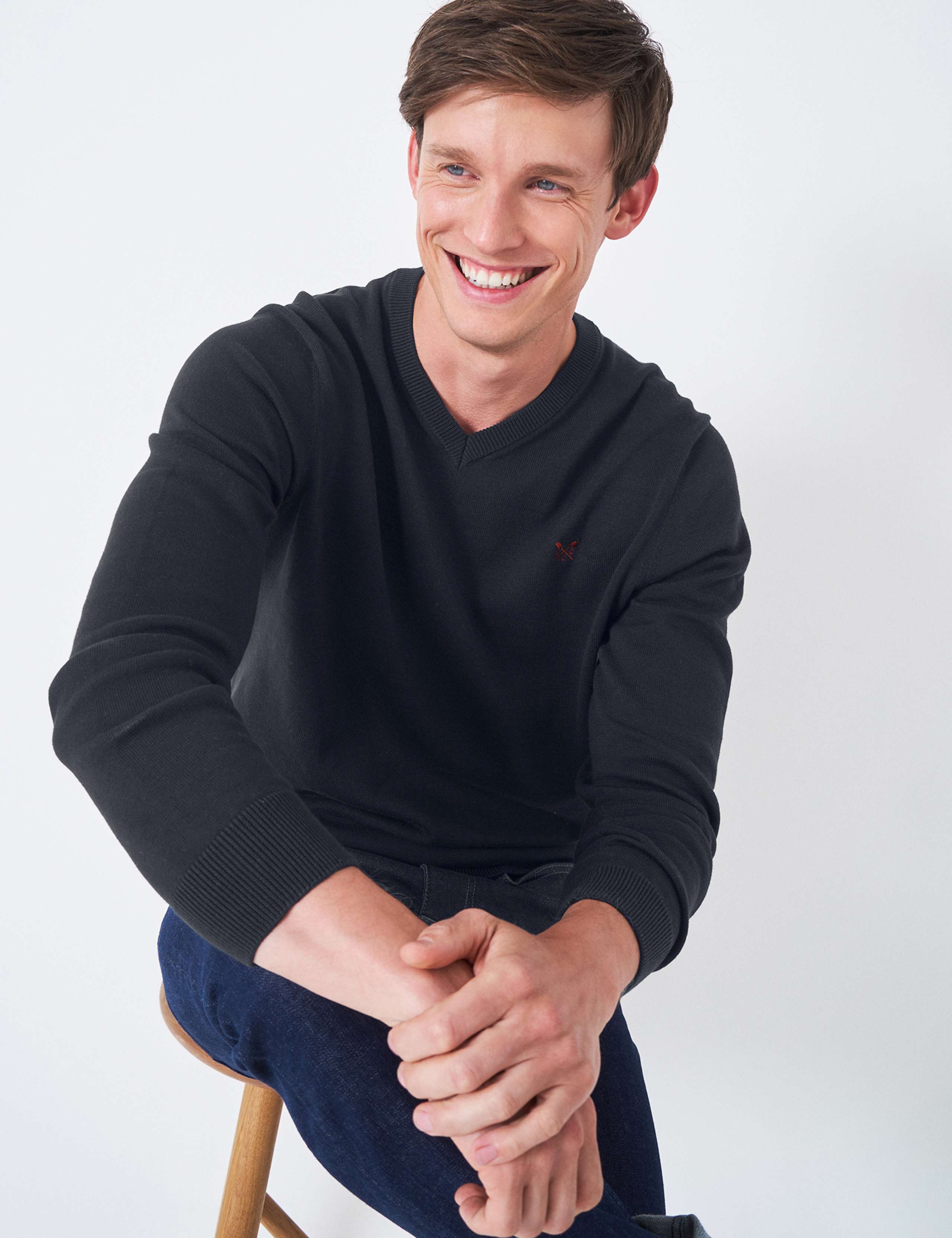 Cotton V-Neck Jumper 1 of 4
