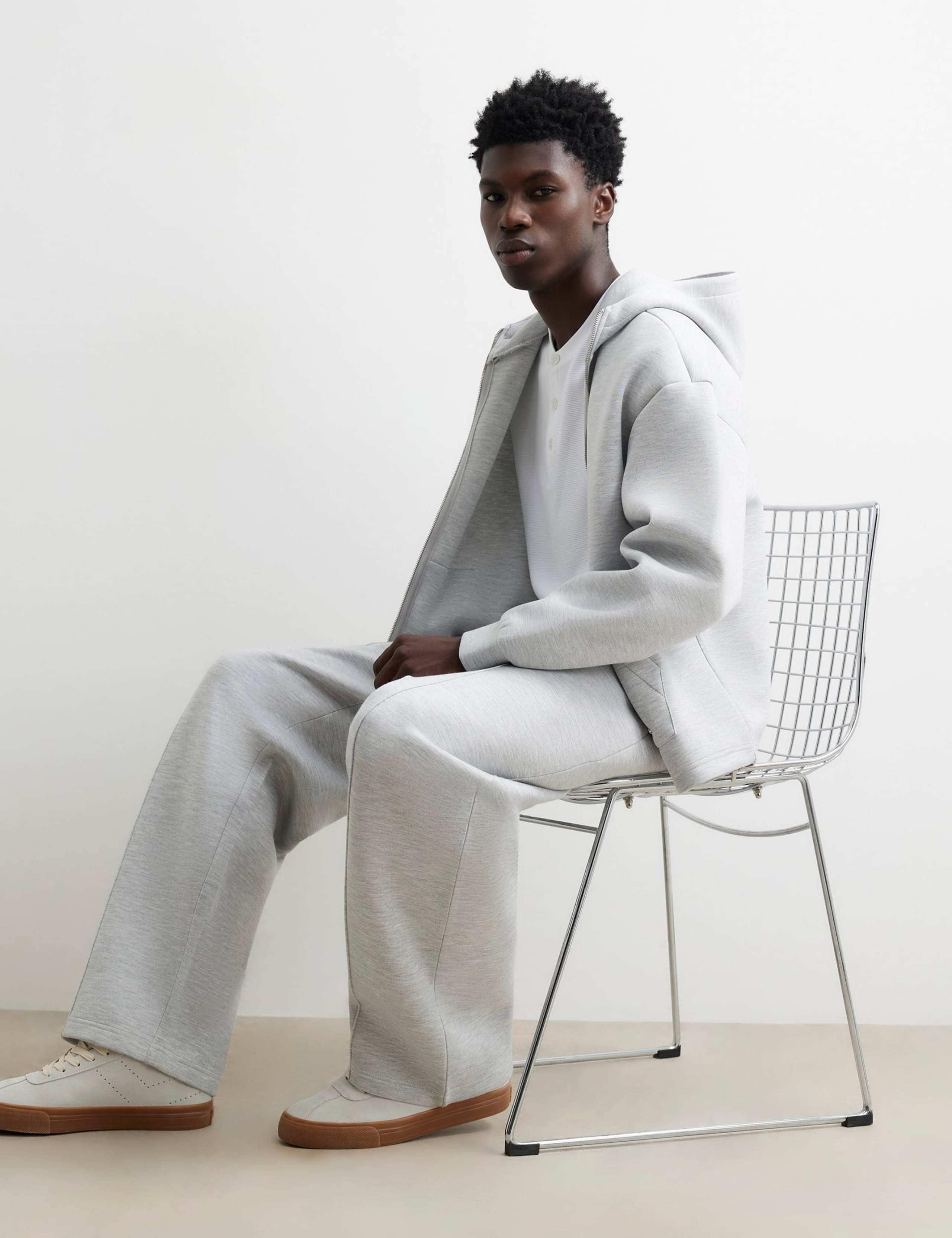 Wide Leg Textured Joggers 3 of 6