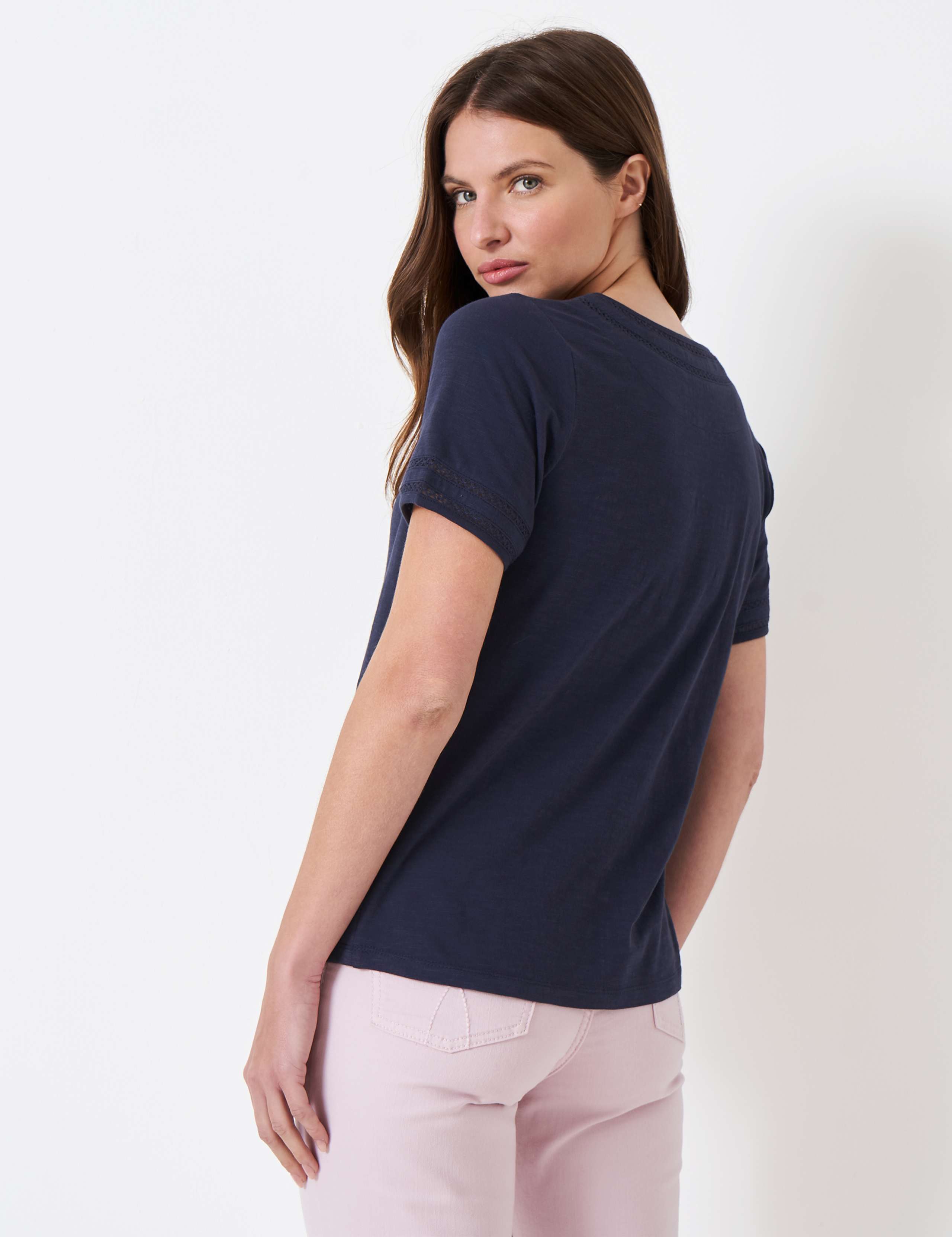Pure Cotton Lace Insert T-Shirt 4 of 5