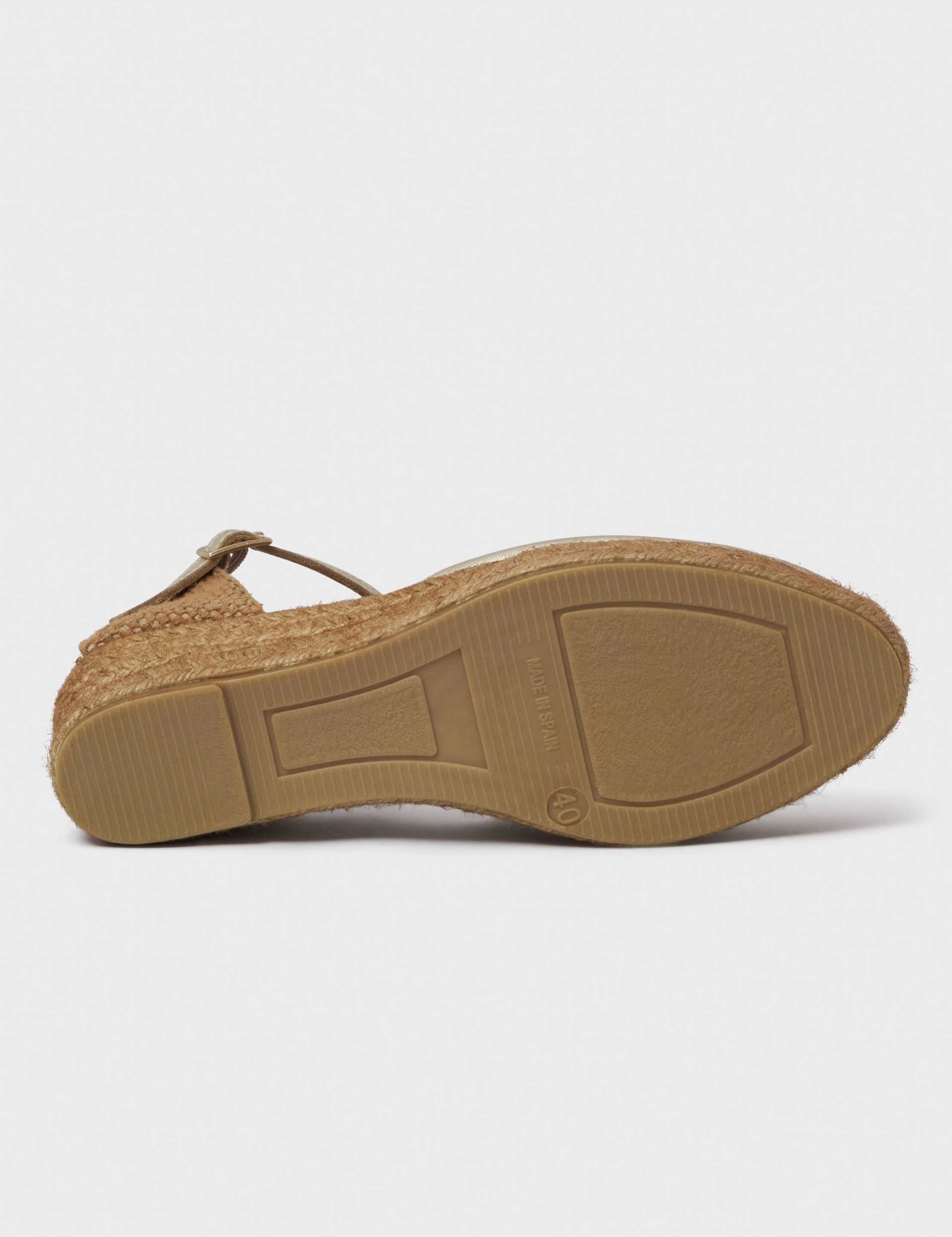 Leather Metallic Wedge Espadrilles 3 of 3