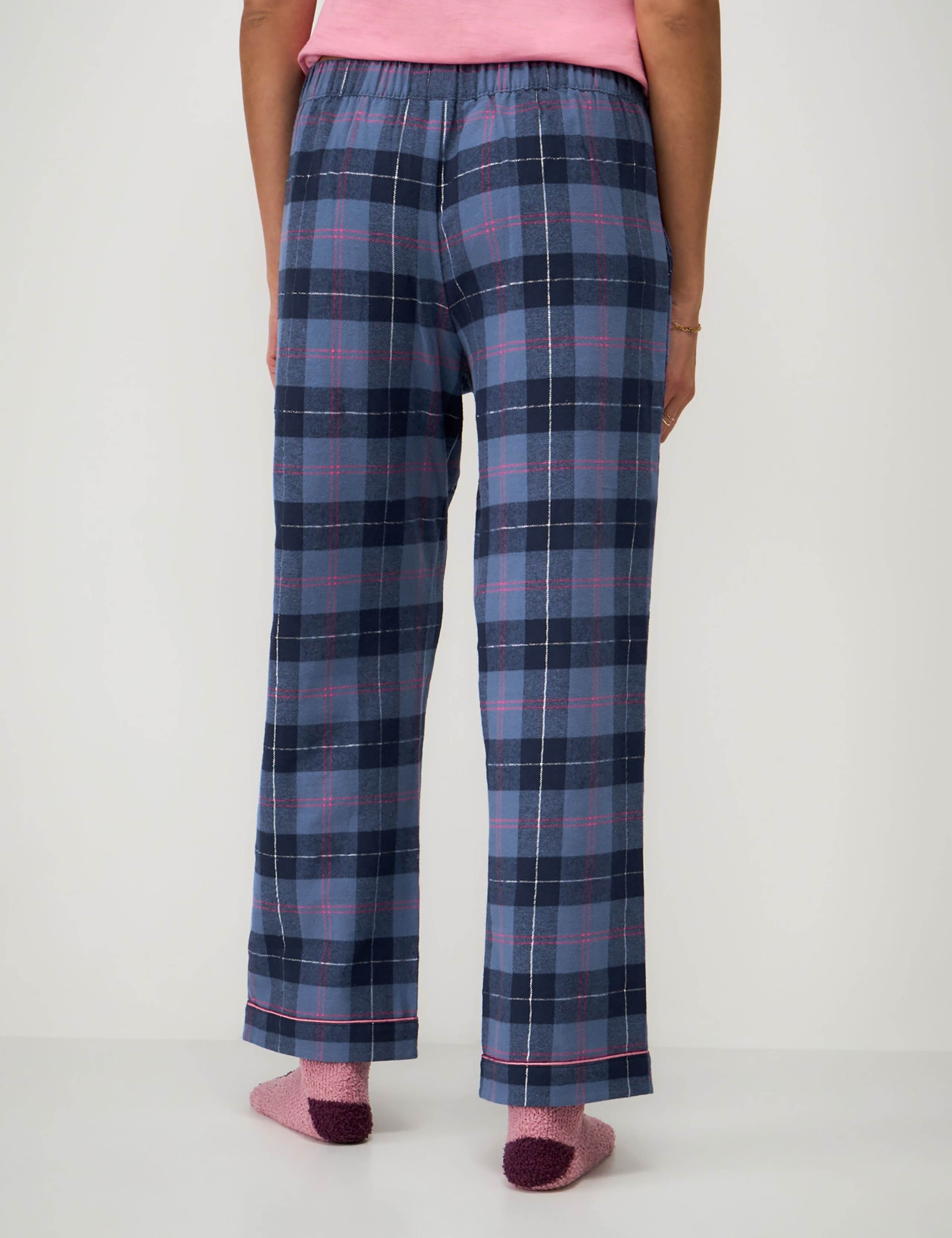 Checked Cotton Flannel Pyjama Bottoms 4 of 5