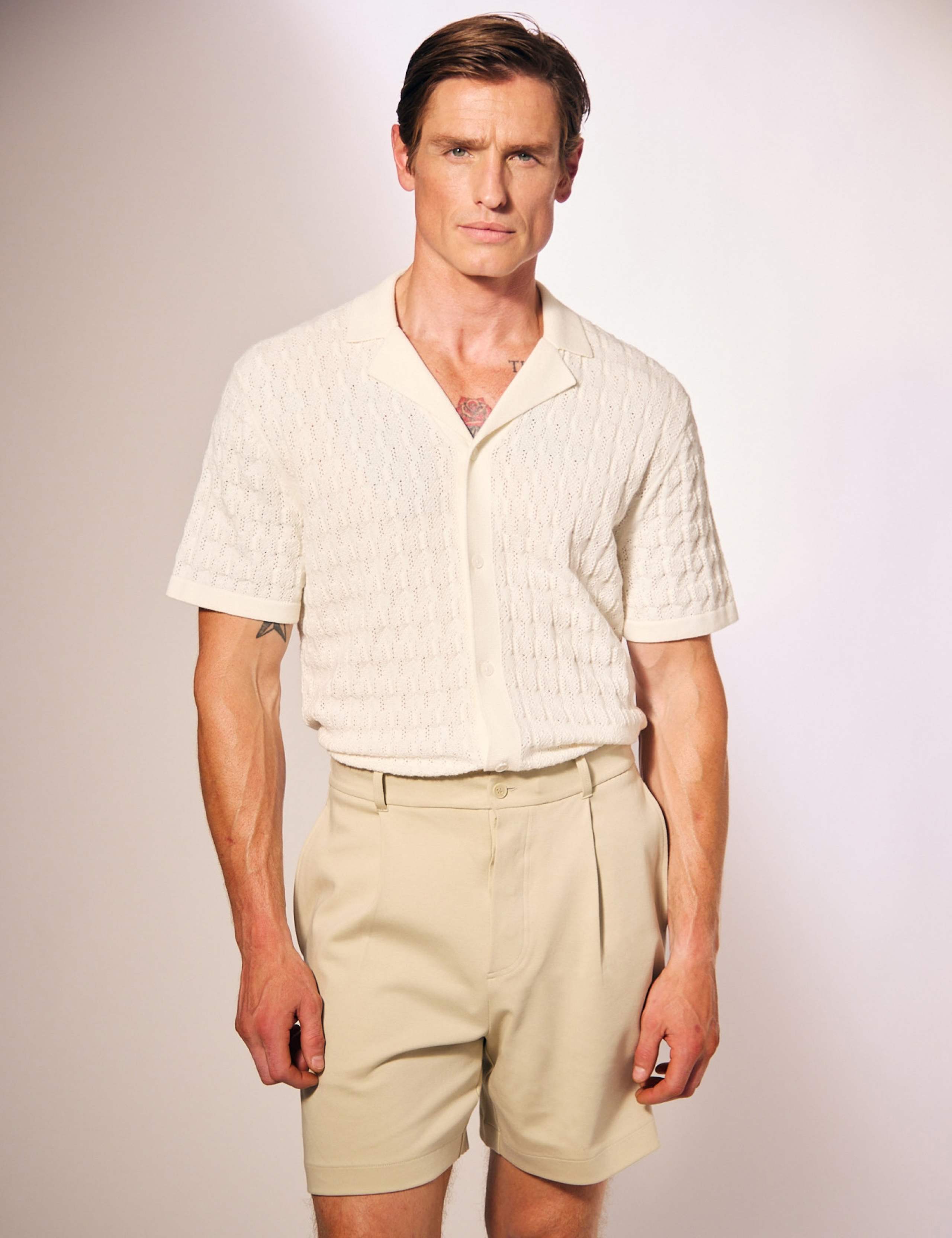 Cotton Rich Textured Knitted Shirt with Silk 4 of 6